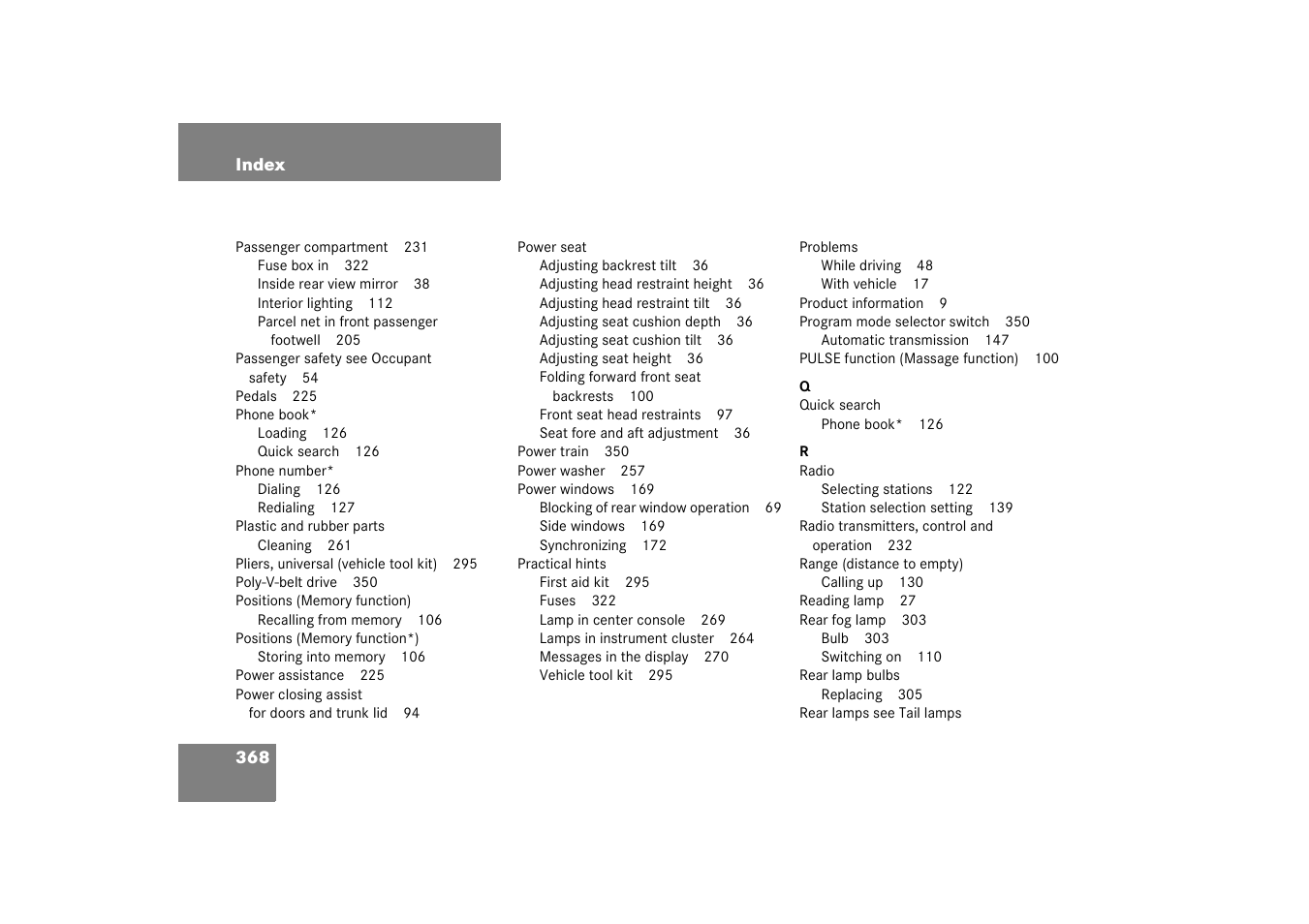 Mercedes-Benz 2003 CL 500 User Manual | Page 368 / 384