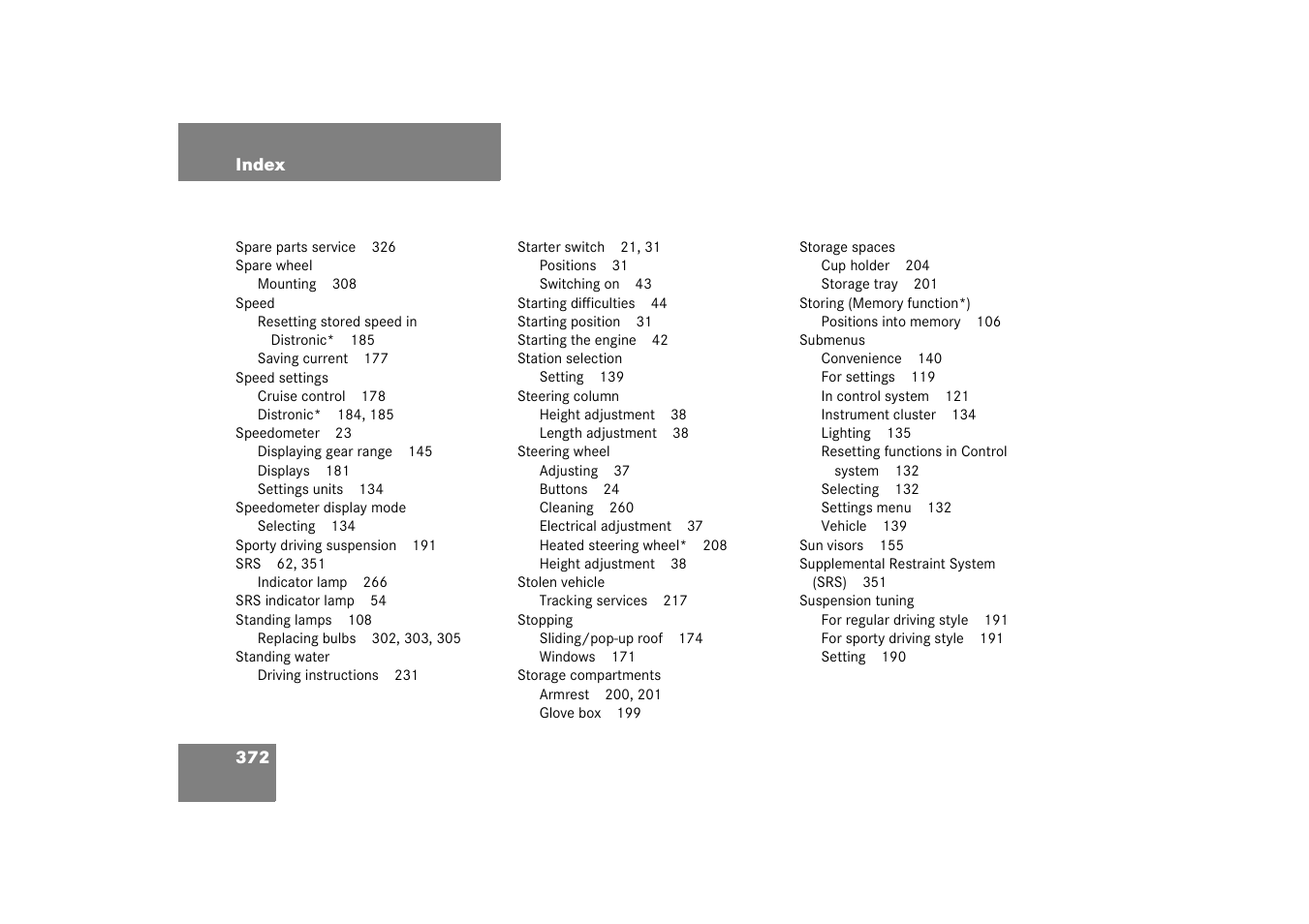 Mercedes-Benz 2003 CL 500 User Manual | Page 372 / 384