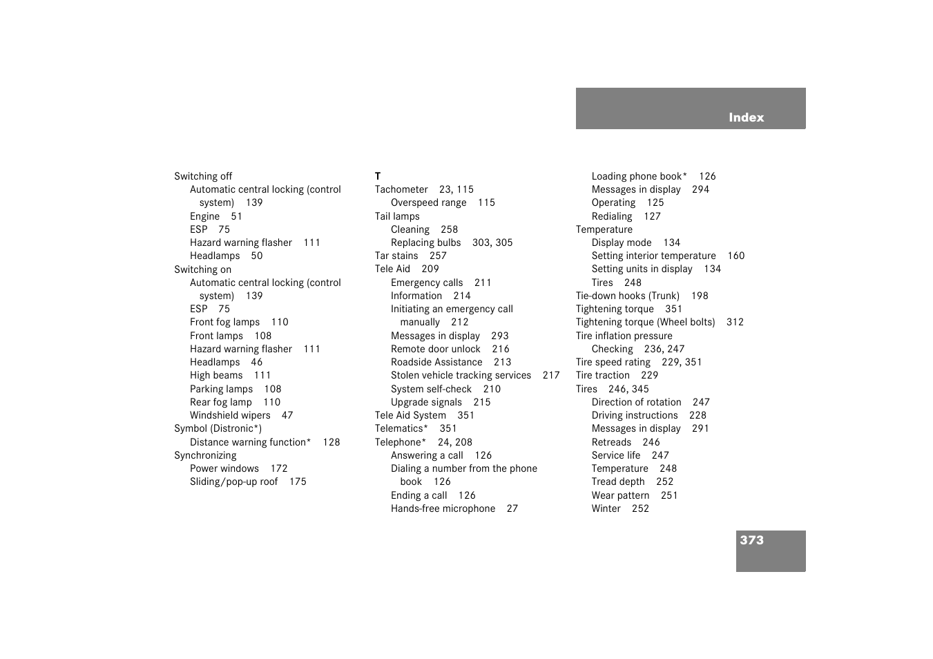 Mercedes-Benz 2003 CL 500 User Manual | Page 373 / 384
