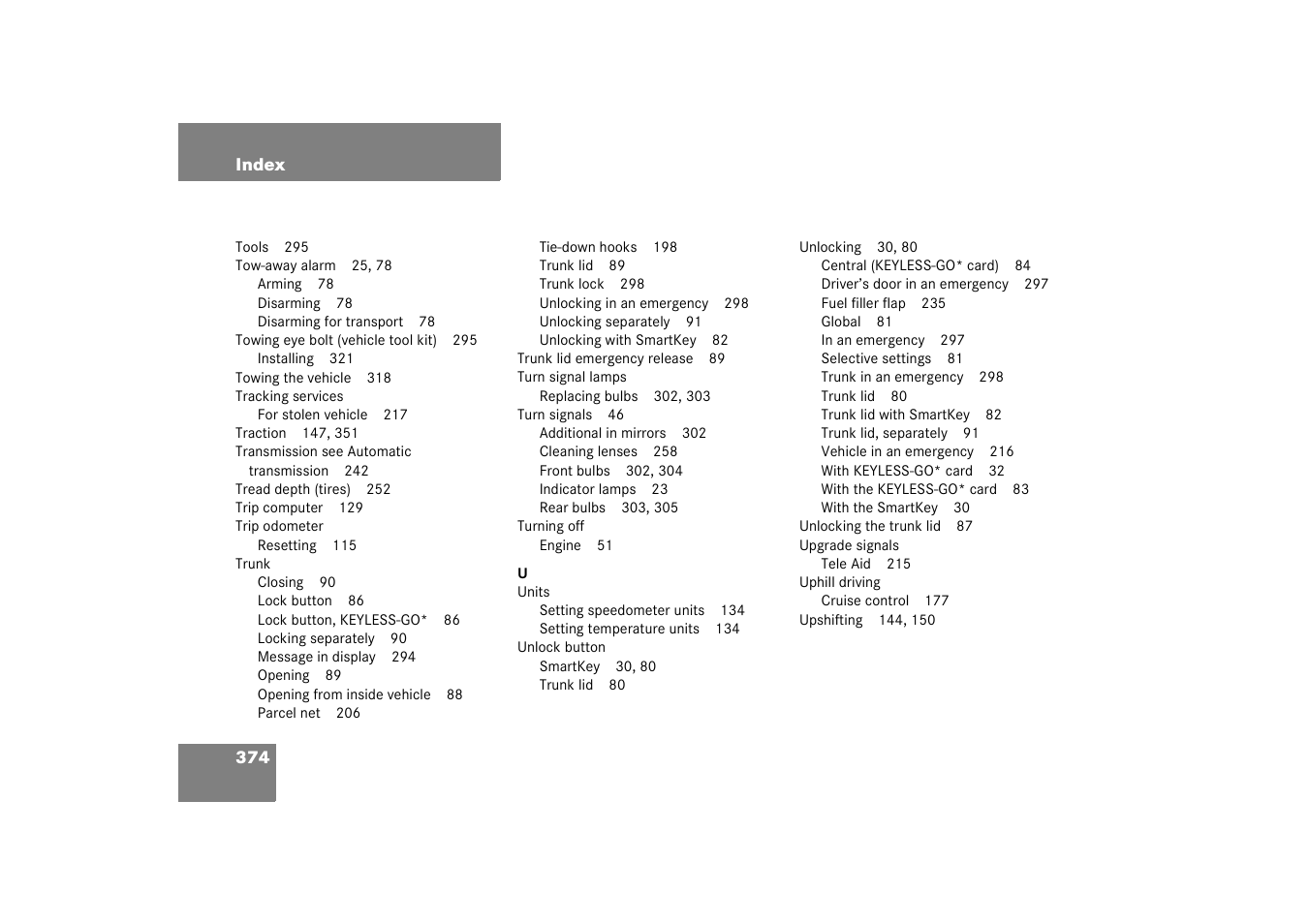 Mercedes-Benz 2003 CL 500 User Manual | Page 374 / 384