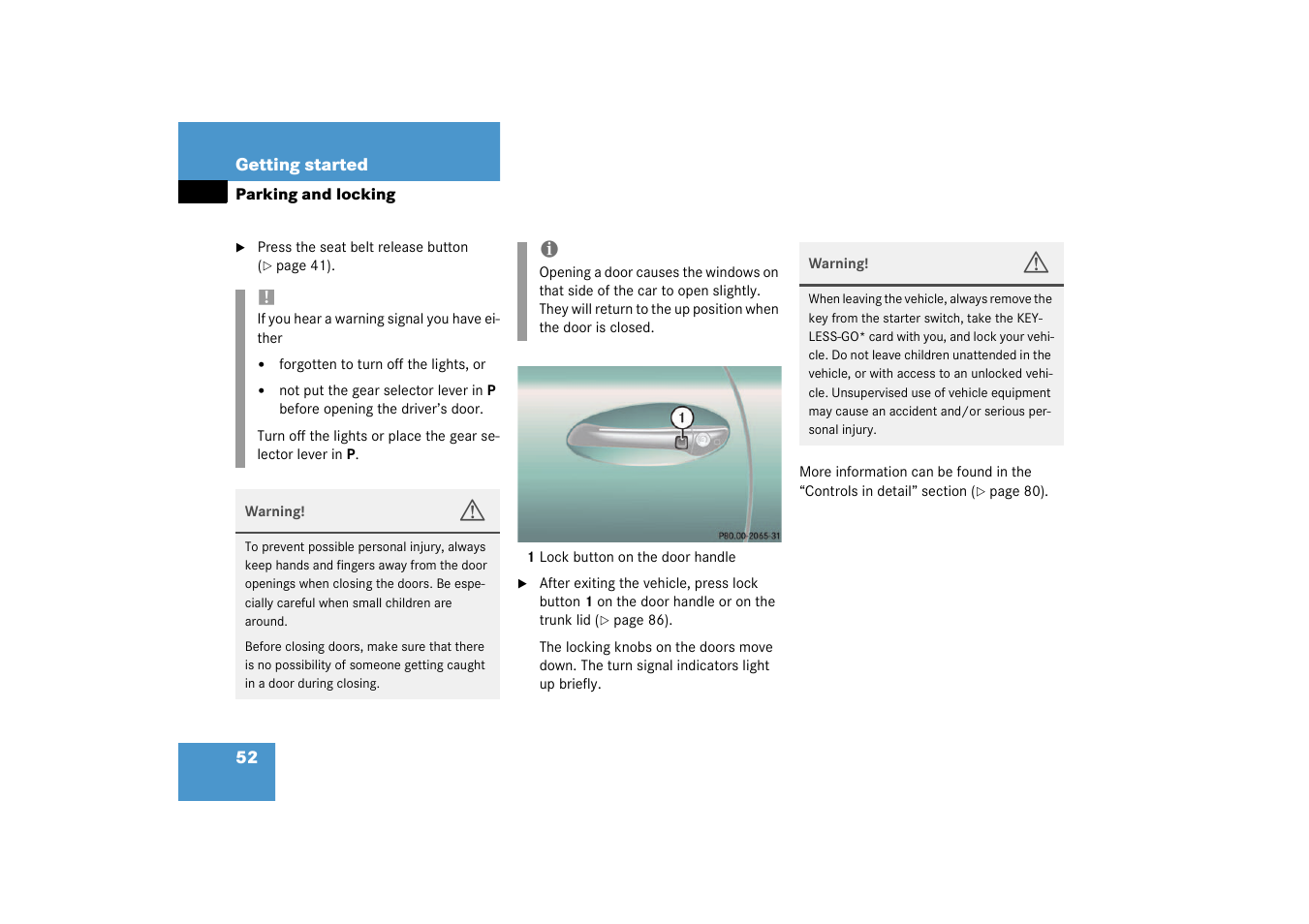 Mercedes-Benz 2003 CL 500 User Manual | Page 52 / 384