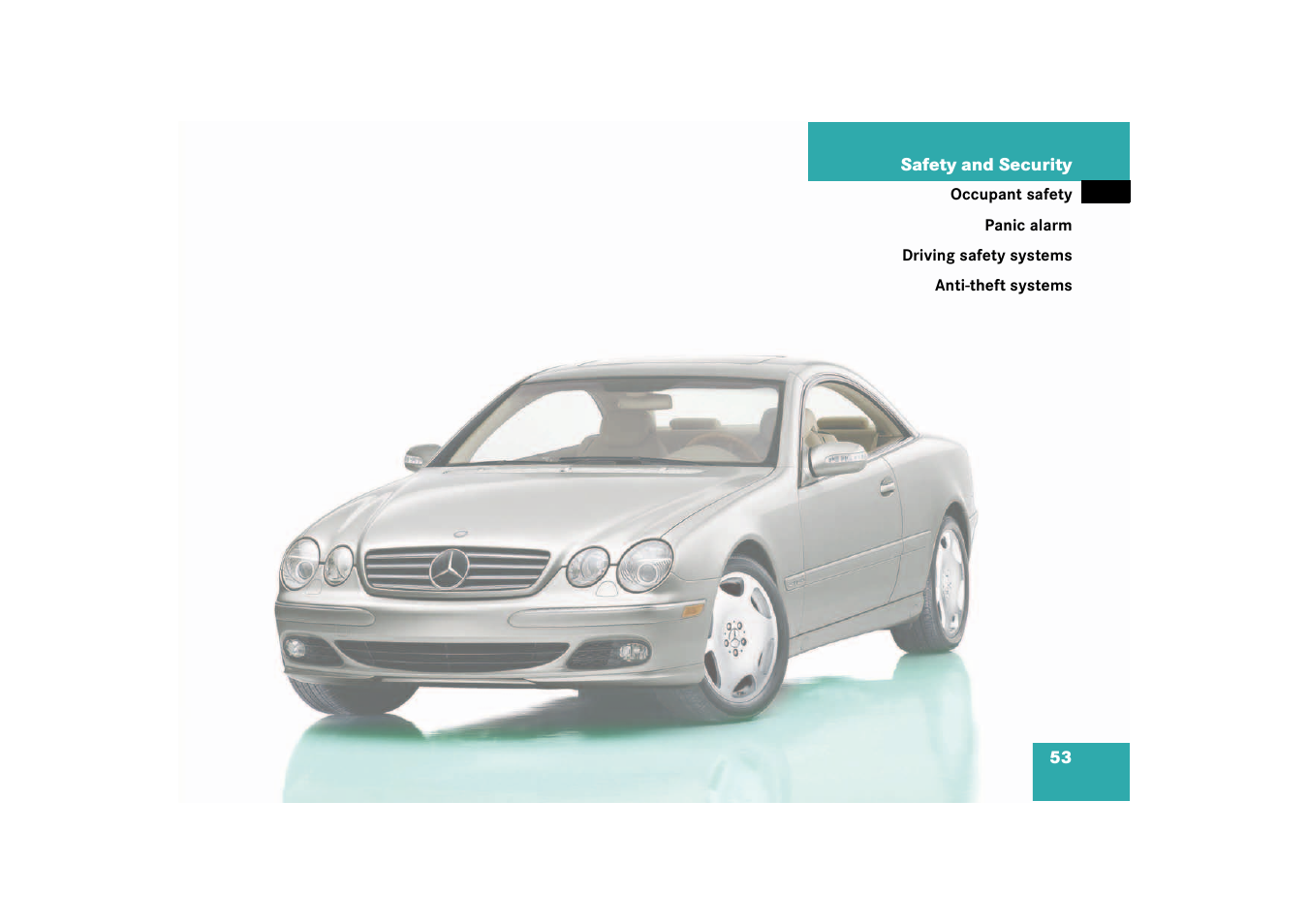 Safety and security | Mercedes-Benz 2003 CL 500 User Manual | Page 53 / 384