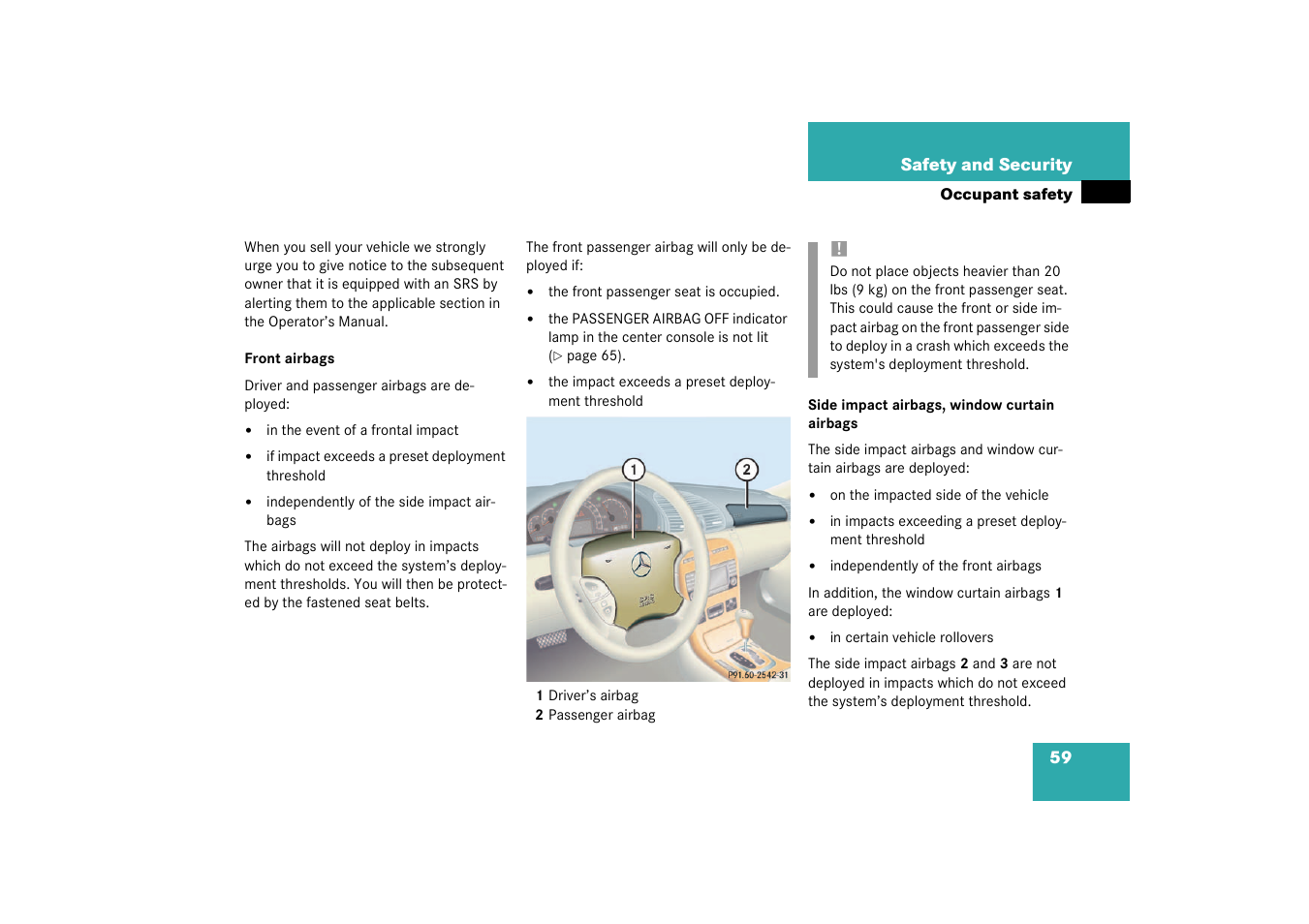 Mercedes-Benz 2003 CL 500 User Manual | Page 59 / 384