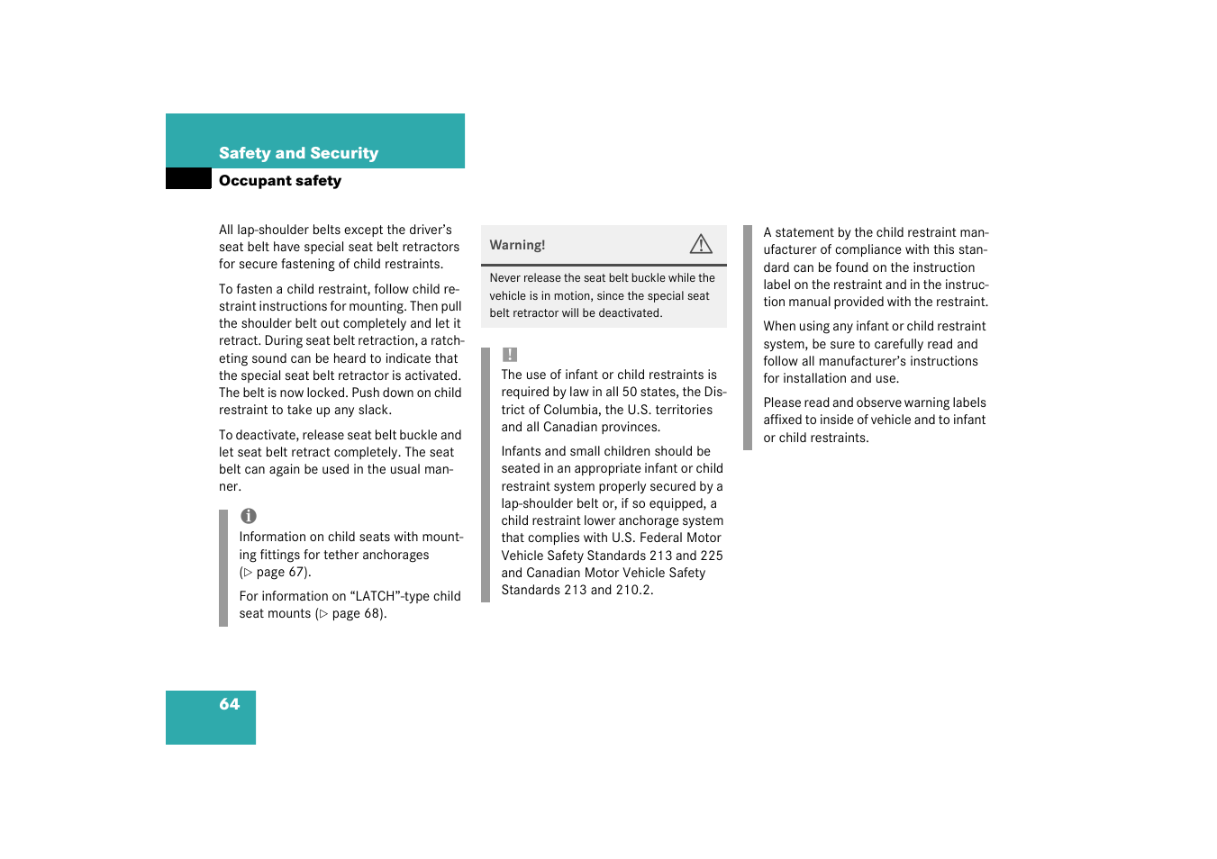 Mercedes-Benz 2003 CL 500 User Manual | Page 64 / 384