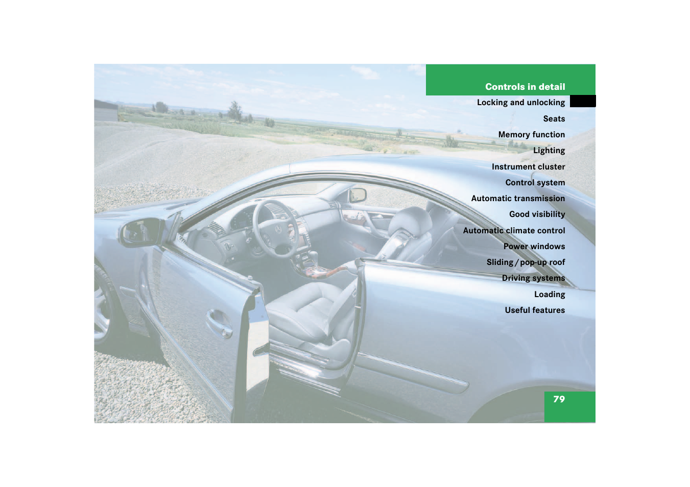 Controls in detail | Mercedes-Benz 2003 CL 500 User Manual | Page 79 / 384