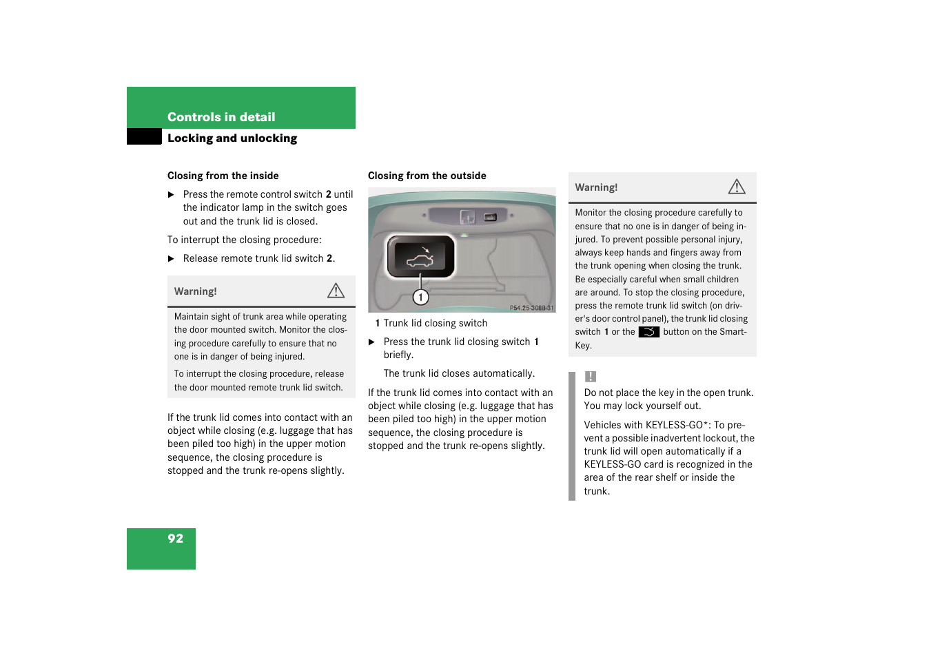 Mercedes-Benz 2003 CL 500 User Manual | Page 92 / 384
