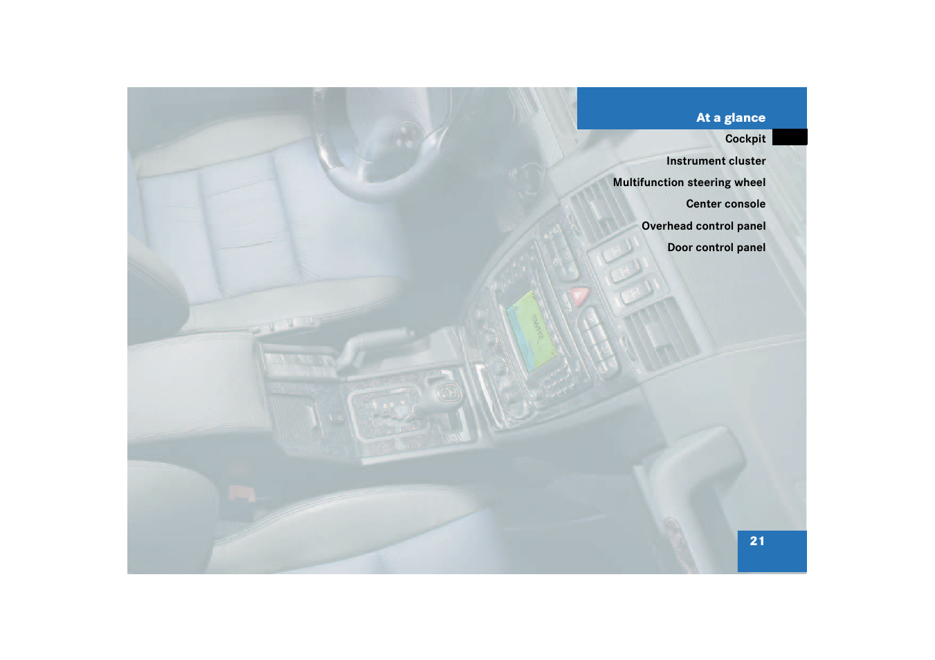 At a glance | Mercedes-Benz 2003 G 55 AMG User Manual | Page 21 / 360