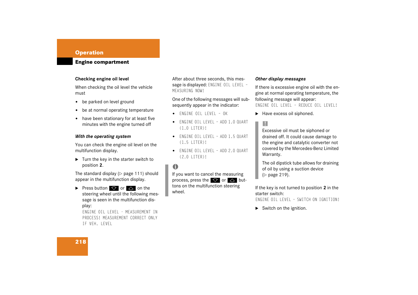 Mercedes-Benz 2003 G 55 AMG User Manual | Page 218 / 360