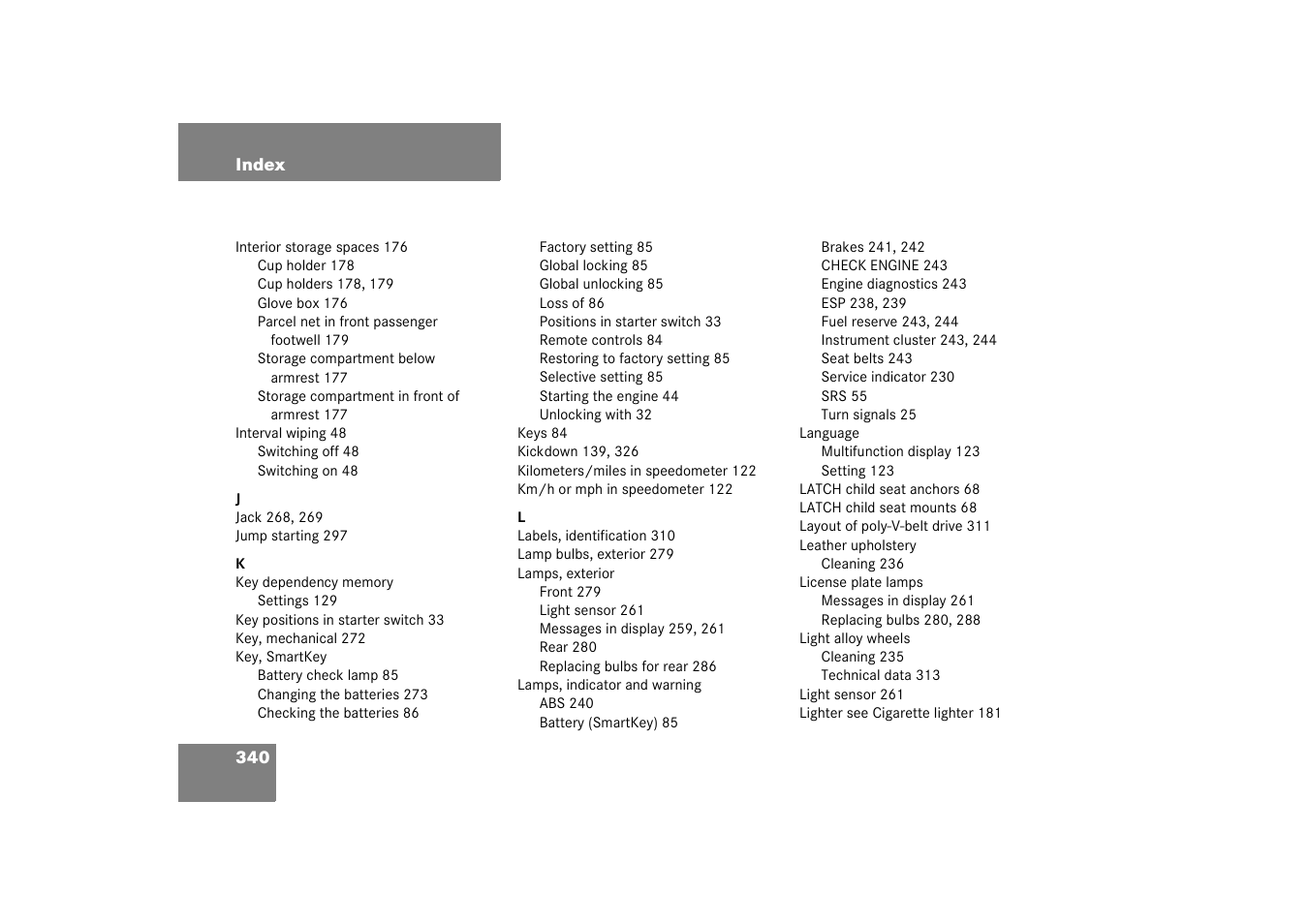 Mercedes-Benz 2003 G 55 AMG User Manual | Page 340 / 360