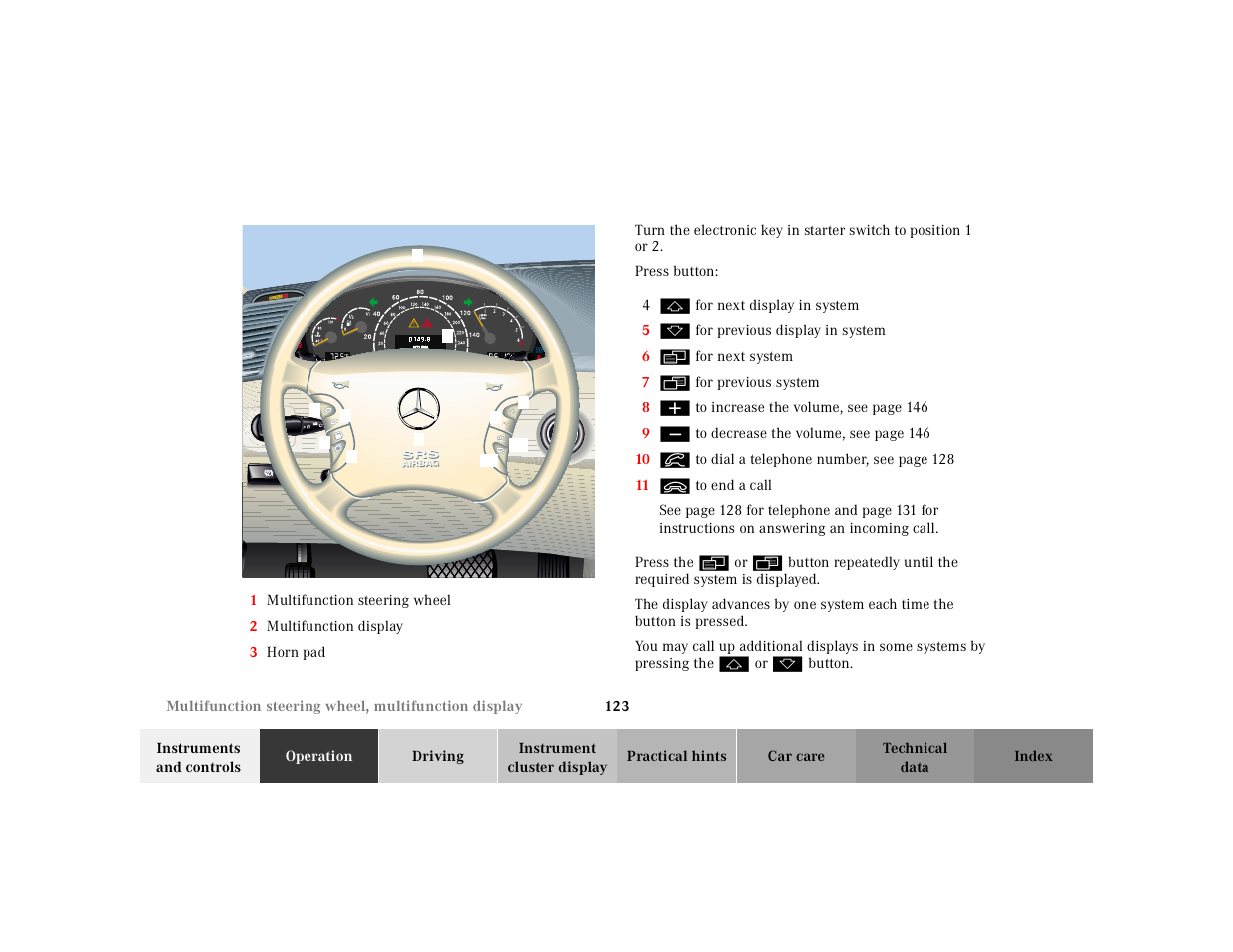 Mercedes-Benz 2000 CL 500 User Manual | Page 126 / 424