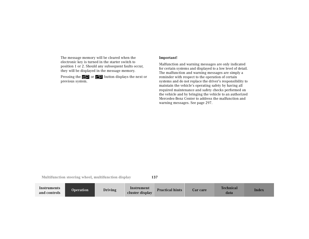 Mercedes-Benz 2000 CL 500 User Manual | Page 140 / 424