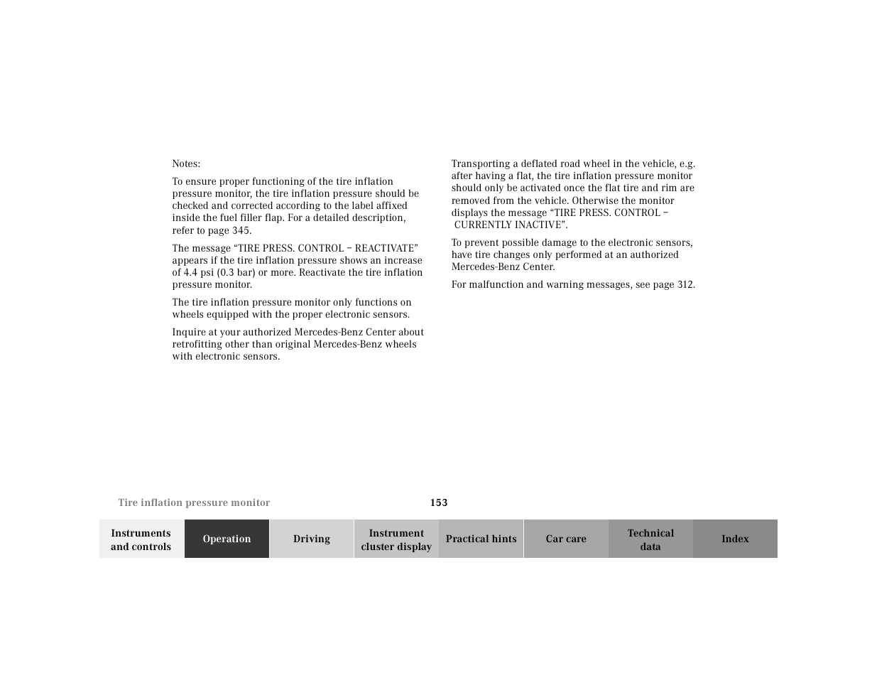Mercedes-Benz 2000 CL 500 User Manual | Page 156 / 424