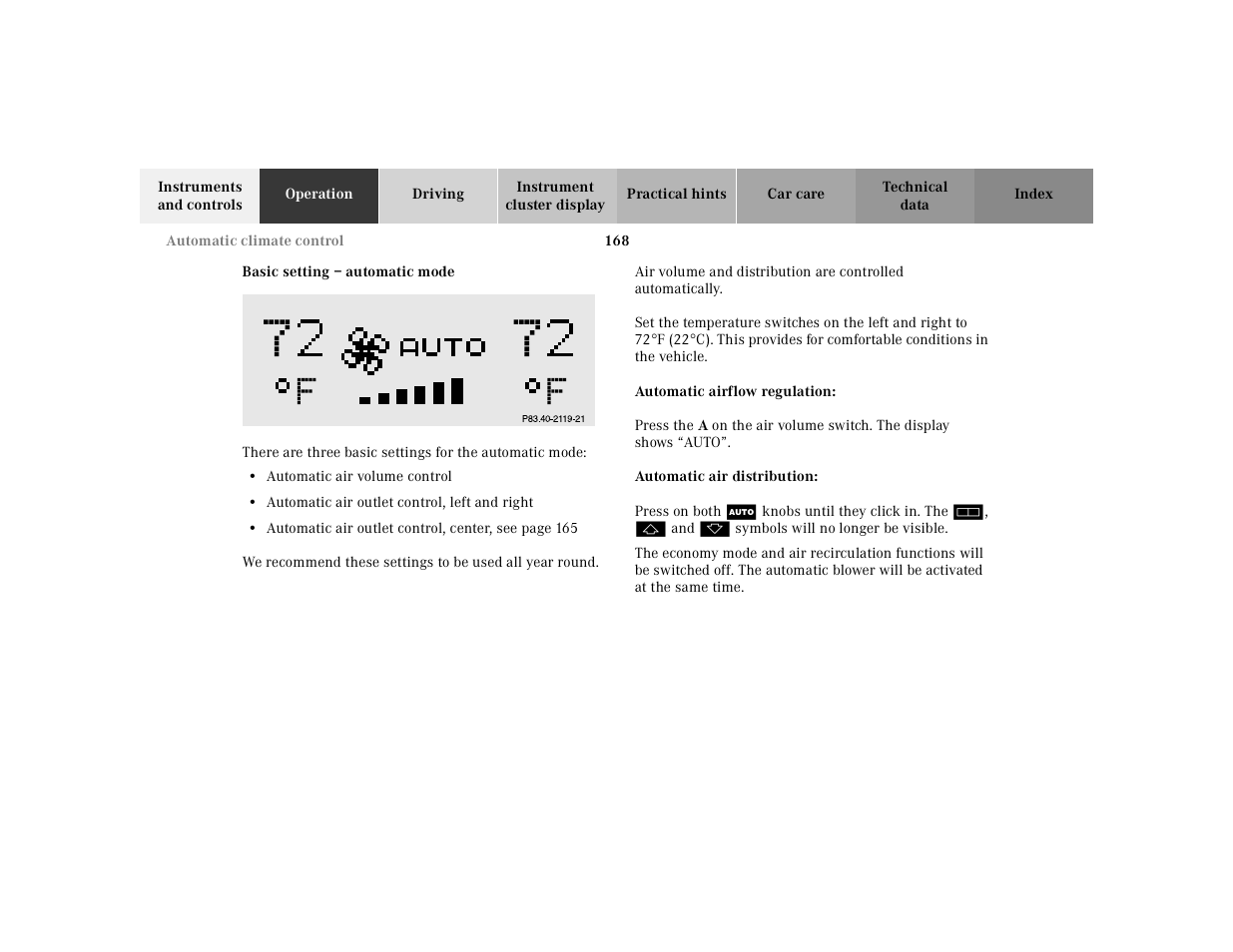 Mercedes-Benz 2000 CL 500 User Manual | Page 171 / 424