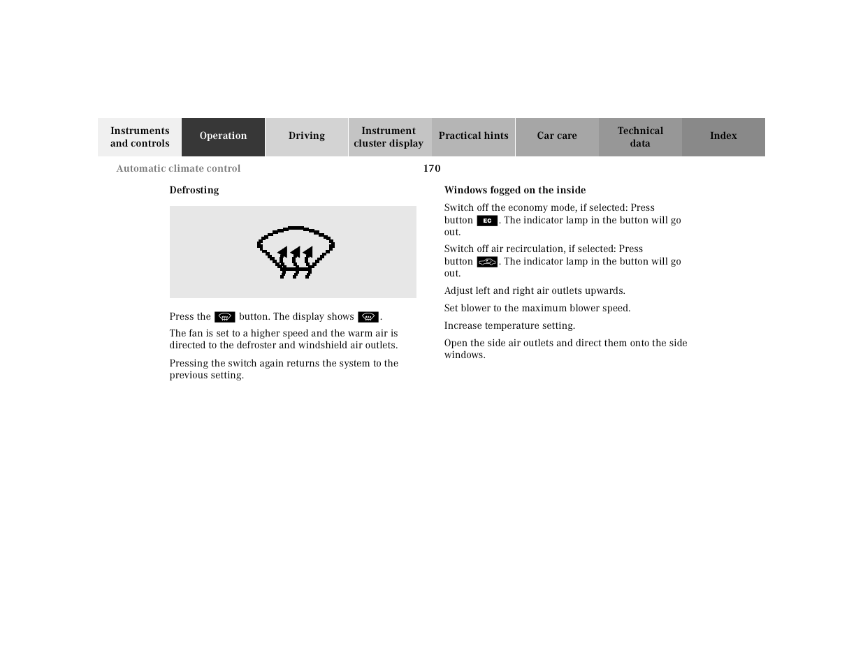 Mercedes-Benz 2000 CL 500 User Manual | Page 173 / 424