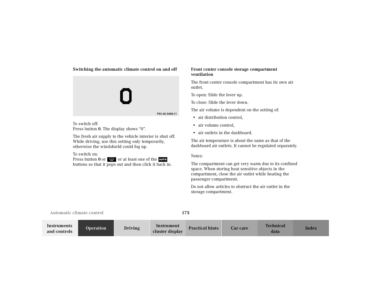 Mercedes-Benz 2000 CL 500 User Manual | Page 178 / 424