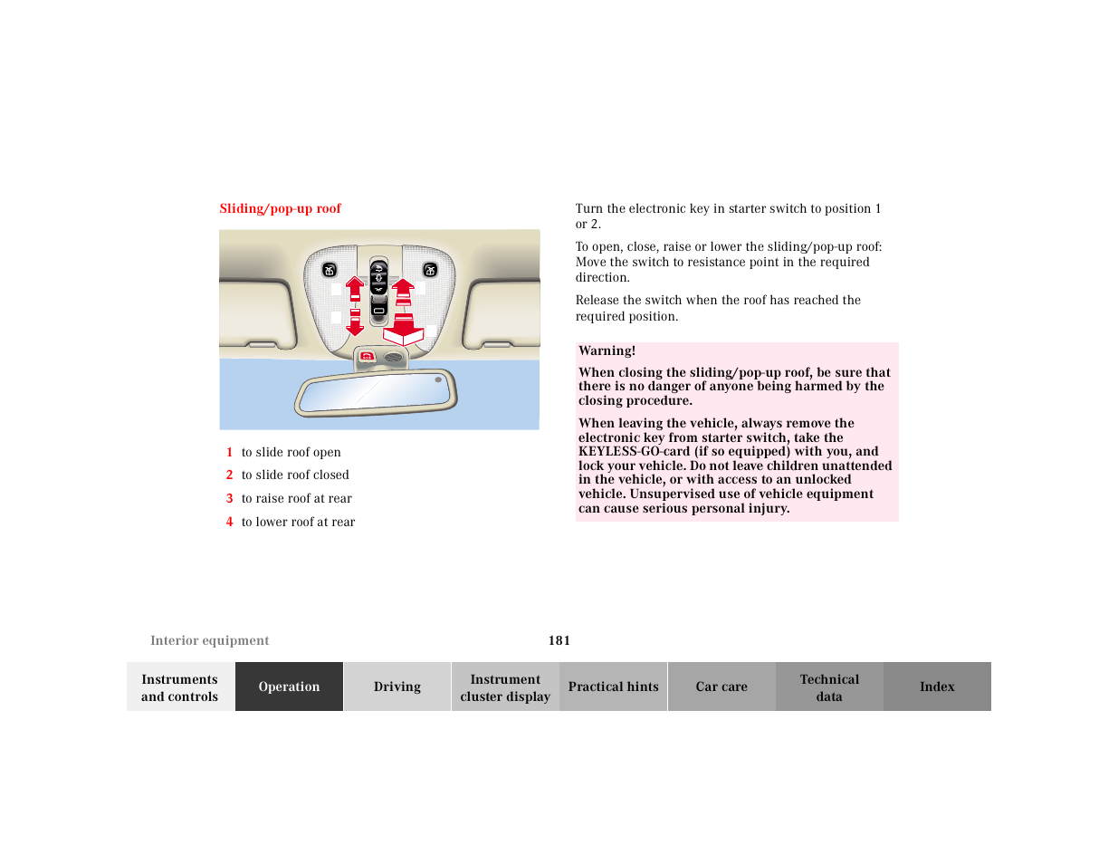 Mercedes-Benz 2000 CL 500 User Manual | Page 184 / 424