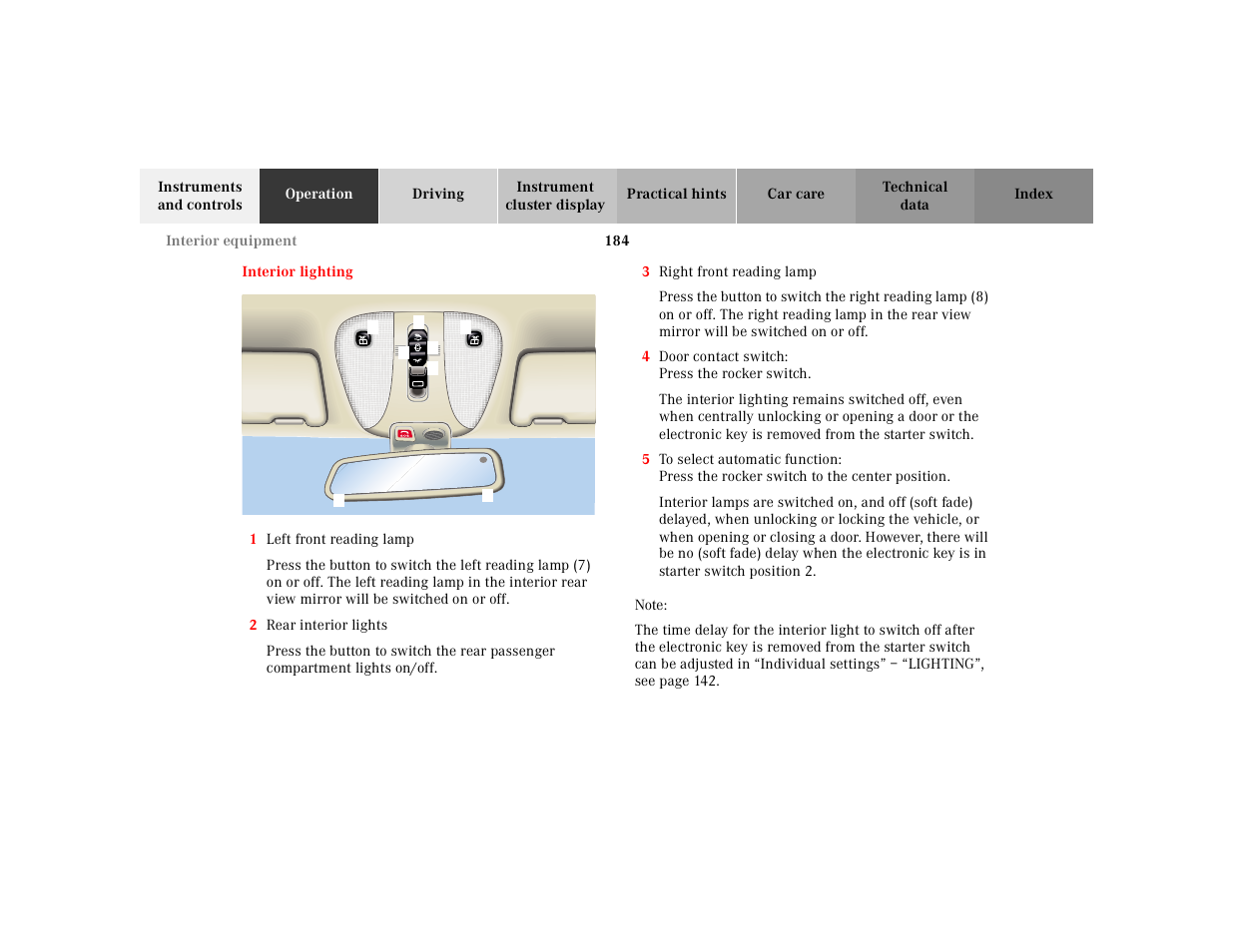 Mercedes-Benz 2000 CL 500 User Manual | Page 187 / 424