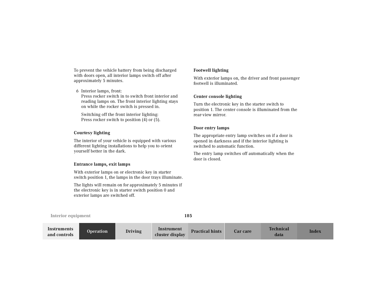 Mercedes-Benz 2000 CL 500 User Manual | Page 188 / 424