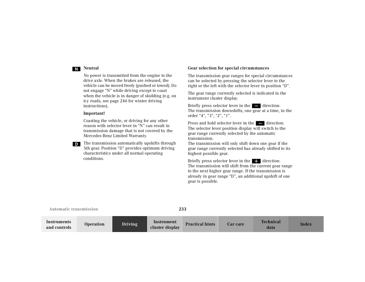 Mercedes-Benz 2000 CL 500 User Manual | Page 238 / 424