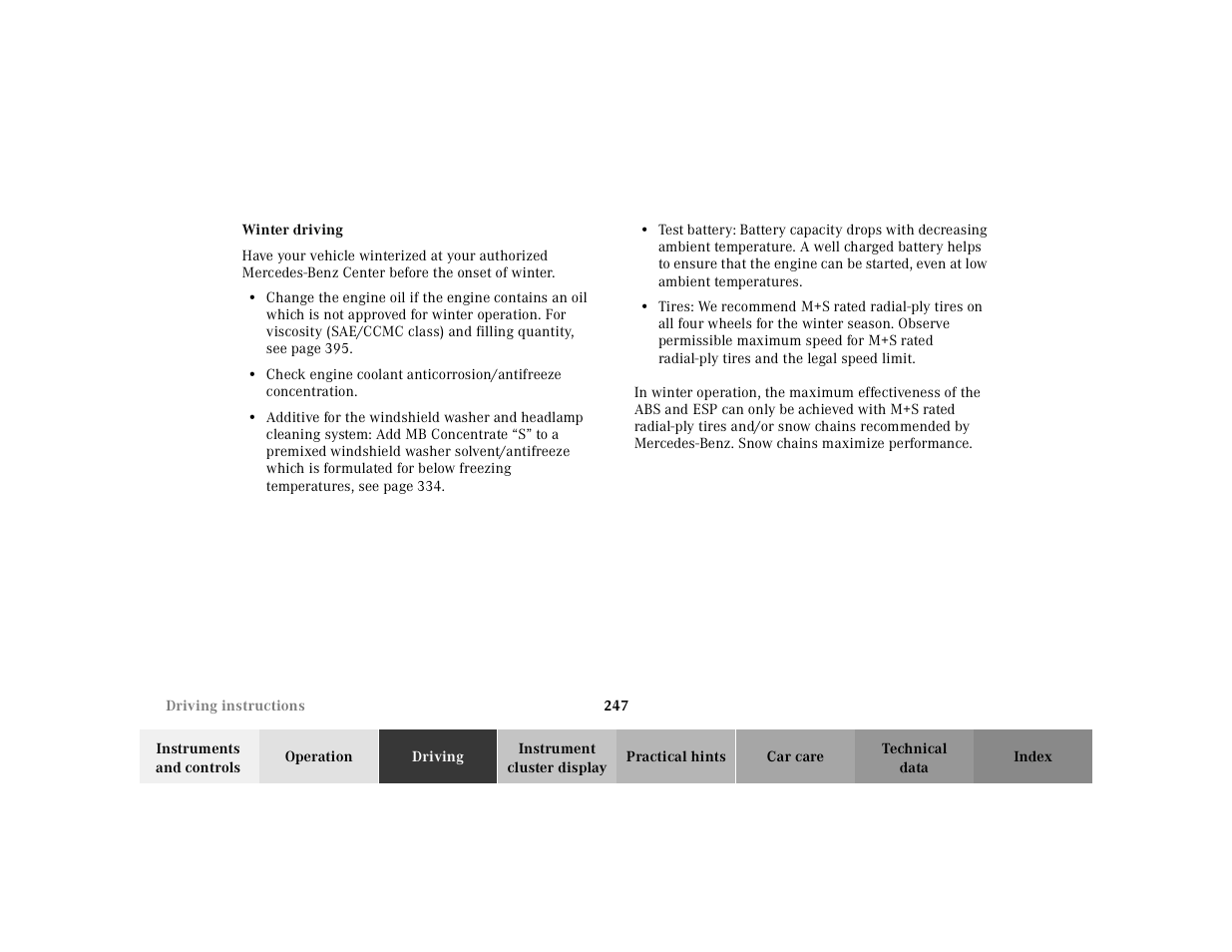 Mercedes-Benz 2000 CL 500 User Manual | Page 252 / 424