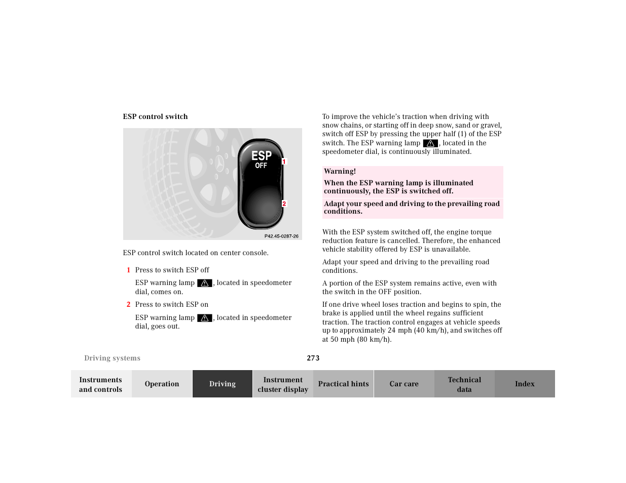 Mercedes-Benz 2000 CL 500 User Manual | Page 278 / 424