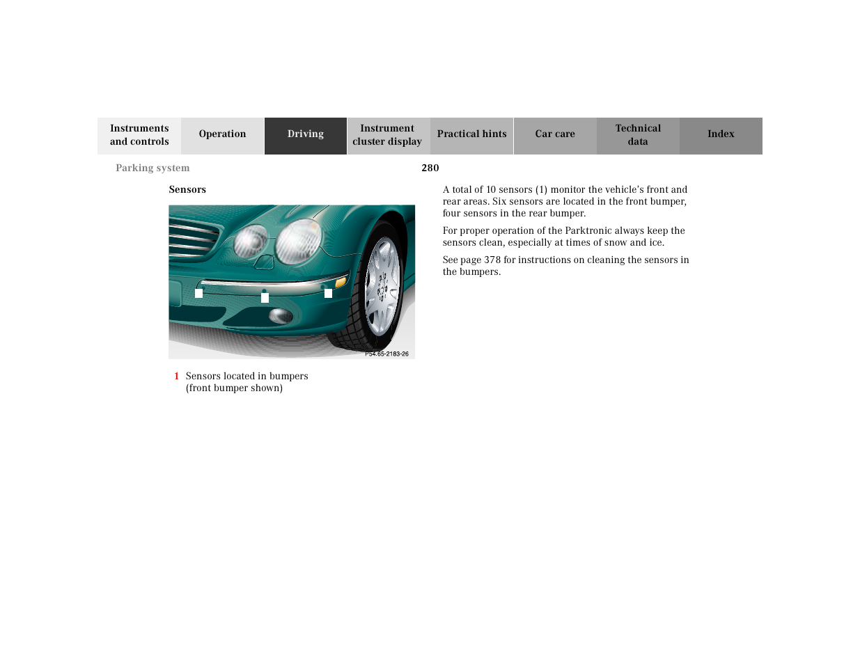 Mercedes-Benz 2000 CL 500 User Manual | Page 285 / 424