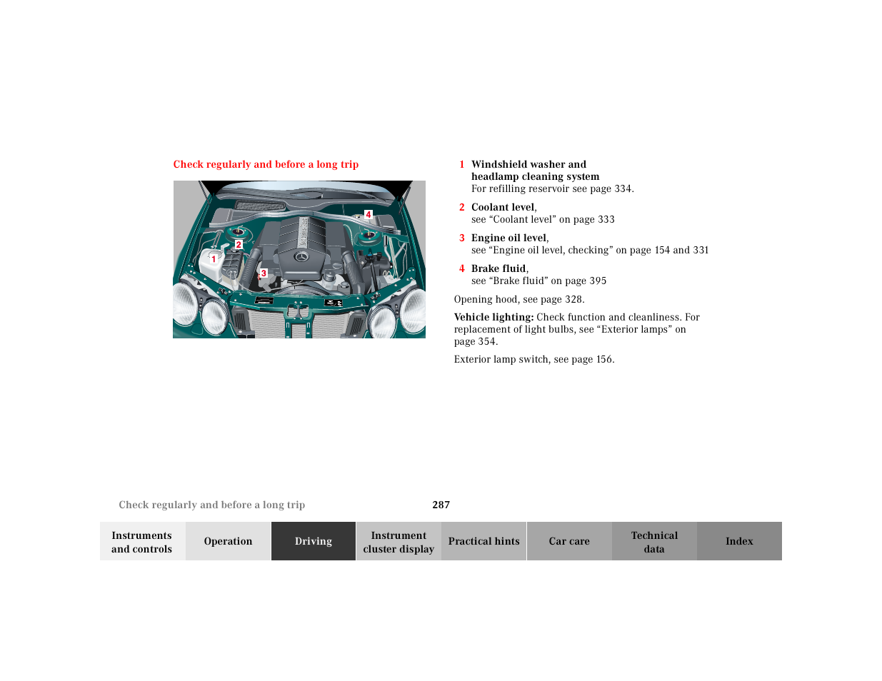 Mercedes-Benz 2000 CL 500 User Manual | Page 292 / 424