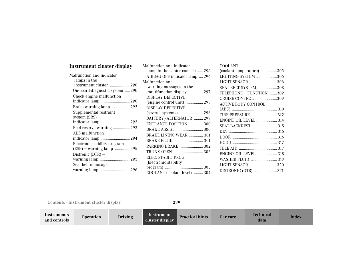 Mercedes-Benz 2000 CL 500 User Manual | Page 295 / 424