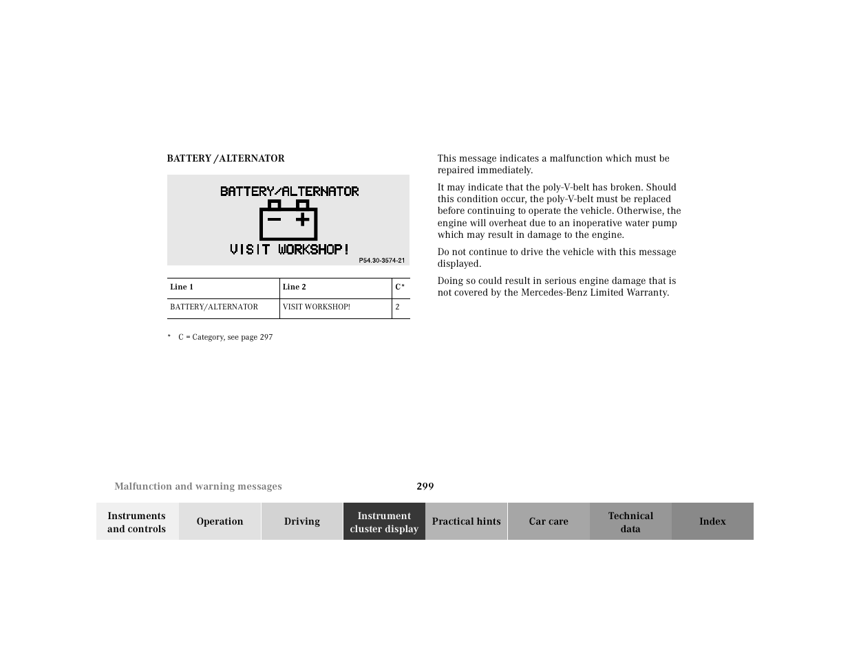 Mercedes-Benz 2000 CL 500 User Manual | Page 305 / 424