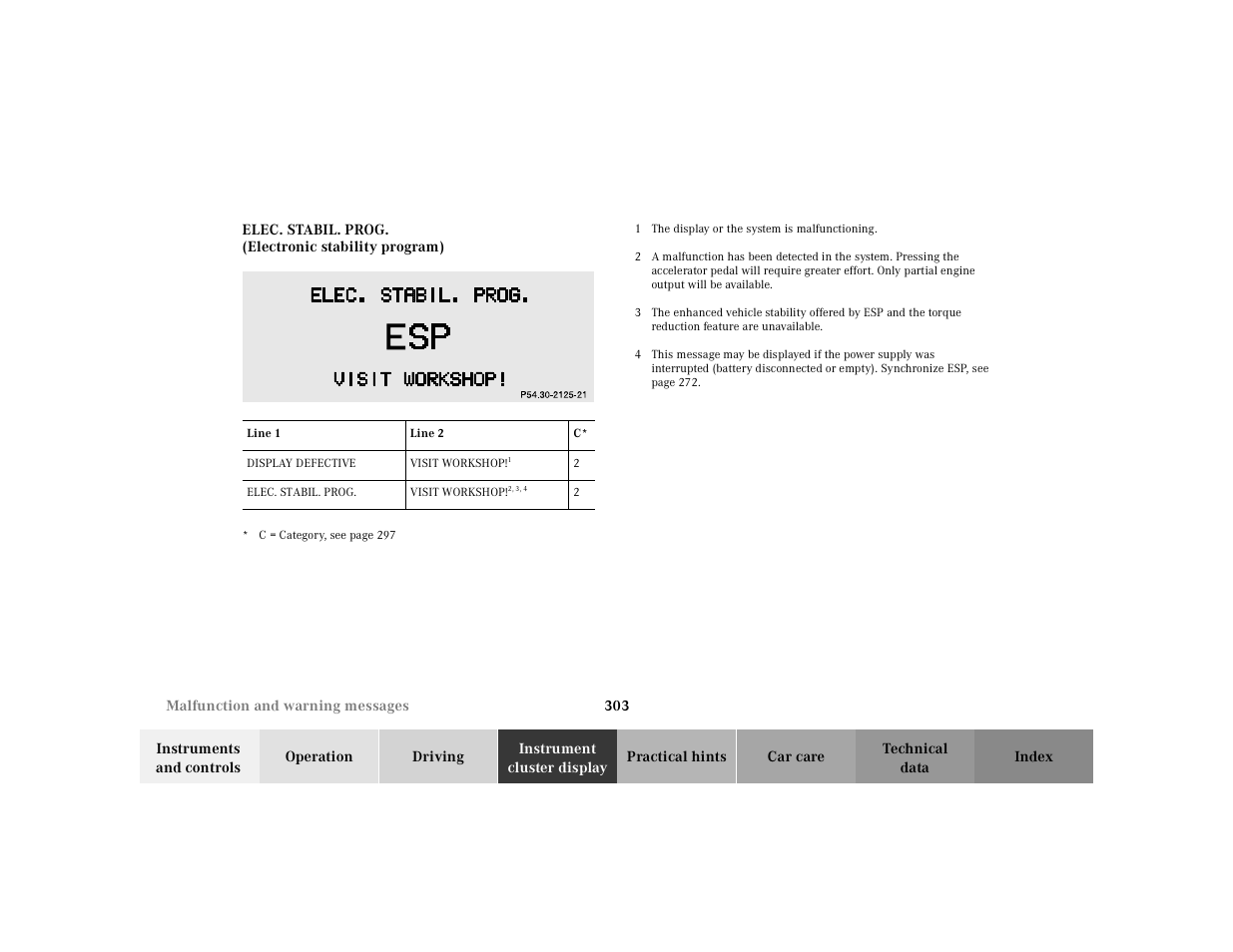 Mercedes-Benz 2000 CL 500 User Manual | Page 309 / 424