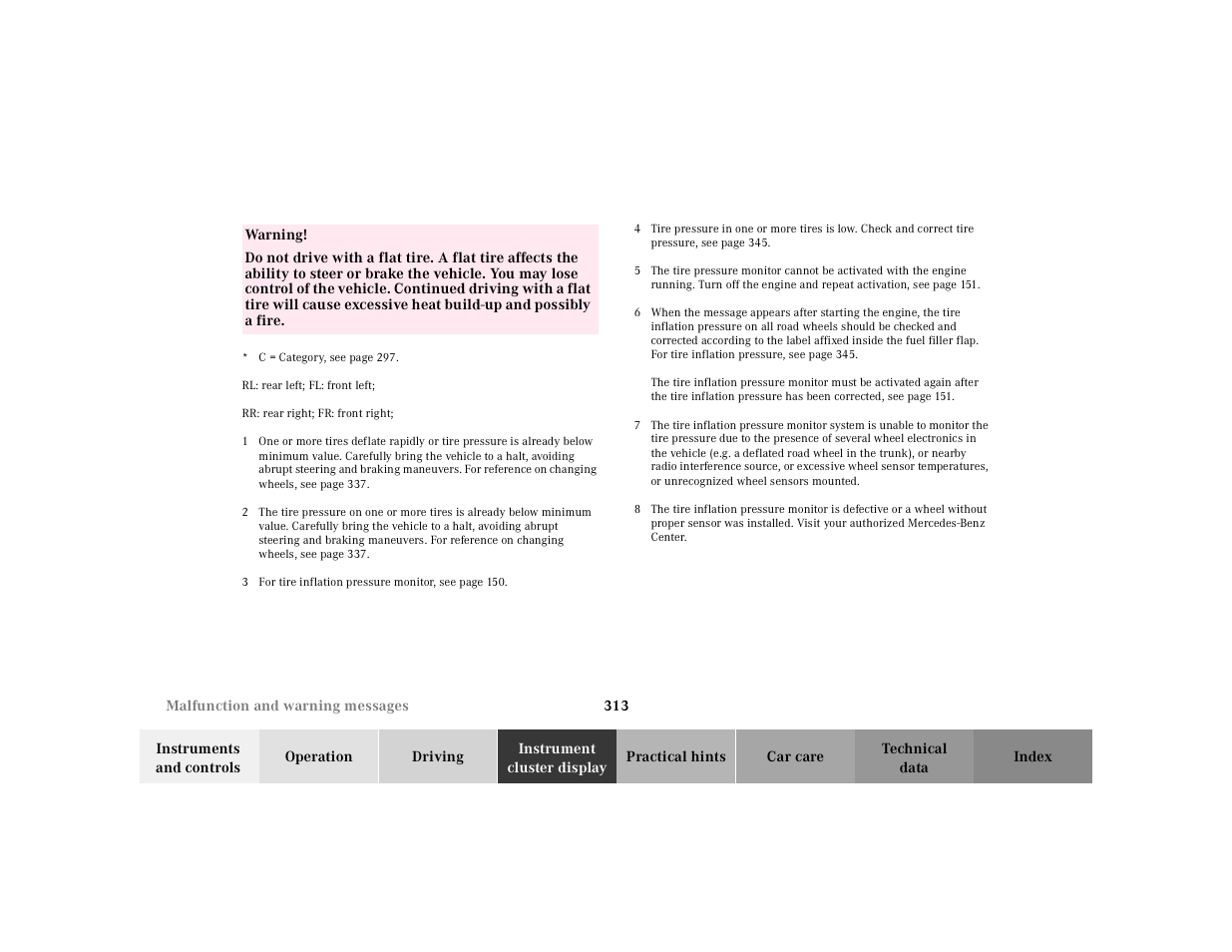 Mercedes-Benz 2000 CL 500 User Manual | Page 319 / 424