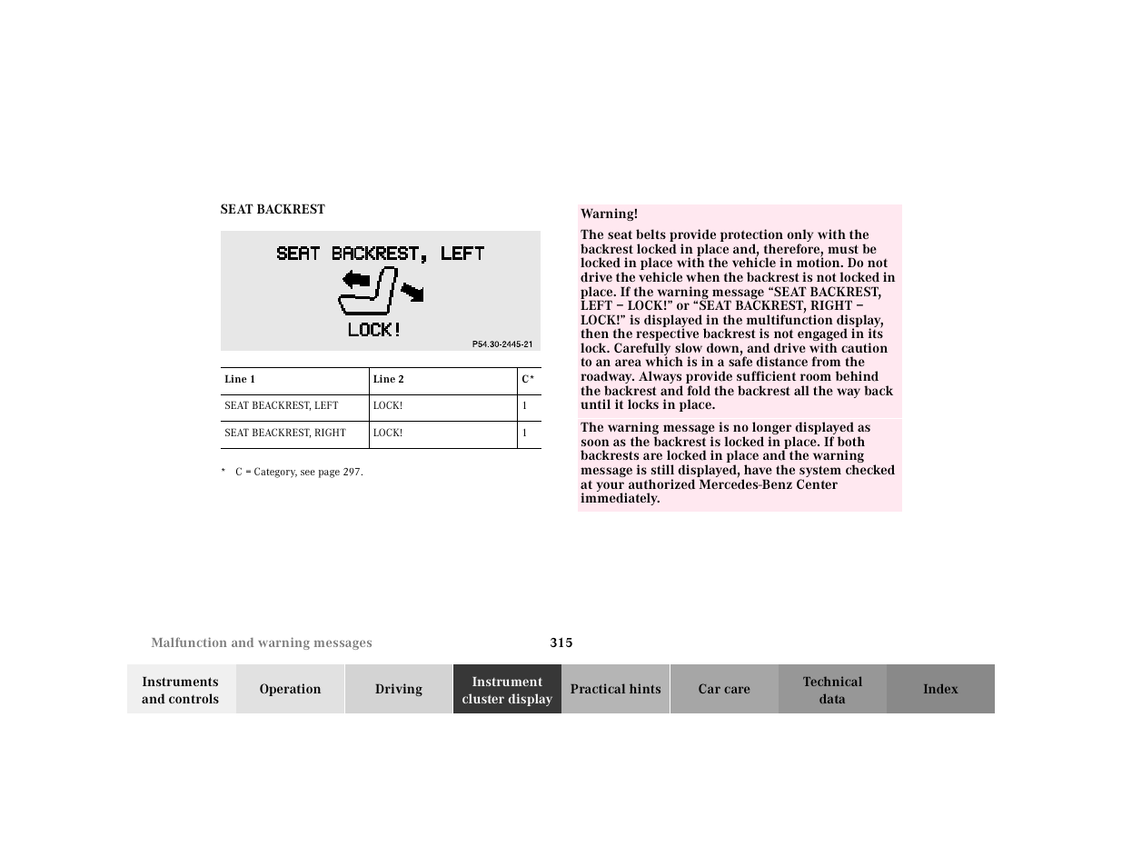 Mercedes-Benz 2000 CL 500 User Manual | Page 321 / 424