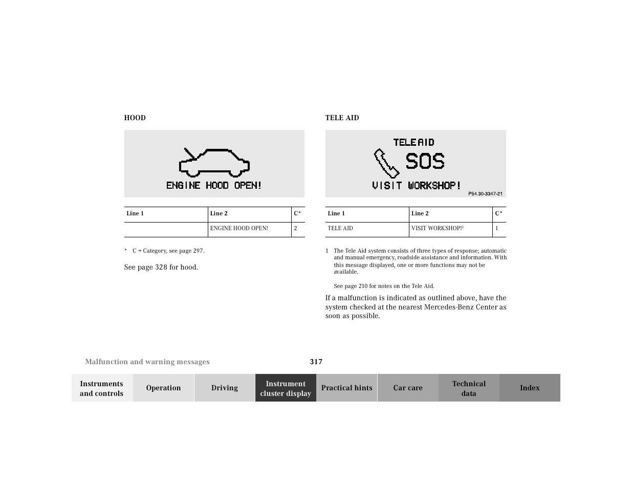 Mercedes-Benz 2000 CL 500 User Manual | Page 323 / 424