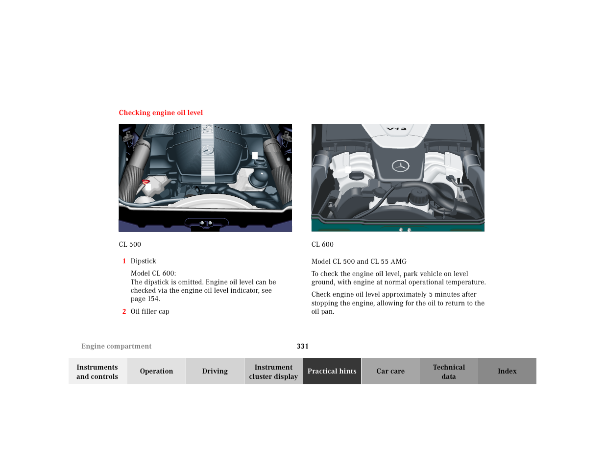 Mercedes-Benz 2000 CL 500 User Manual | Page 337 / 424