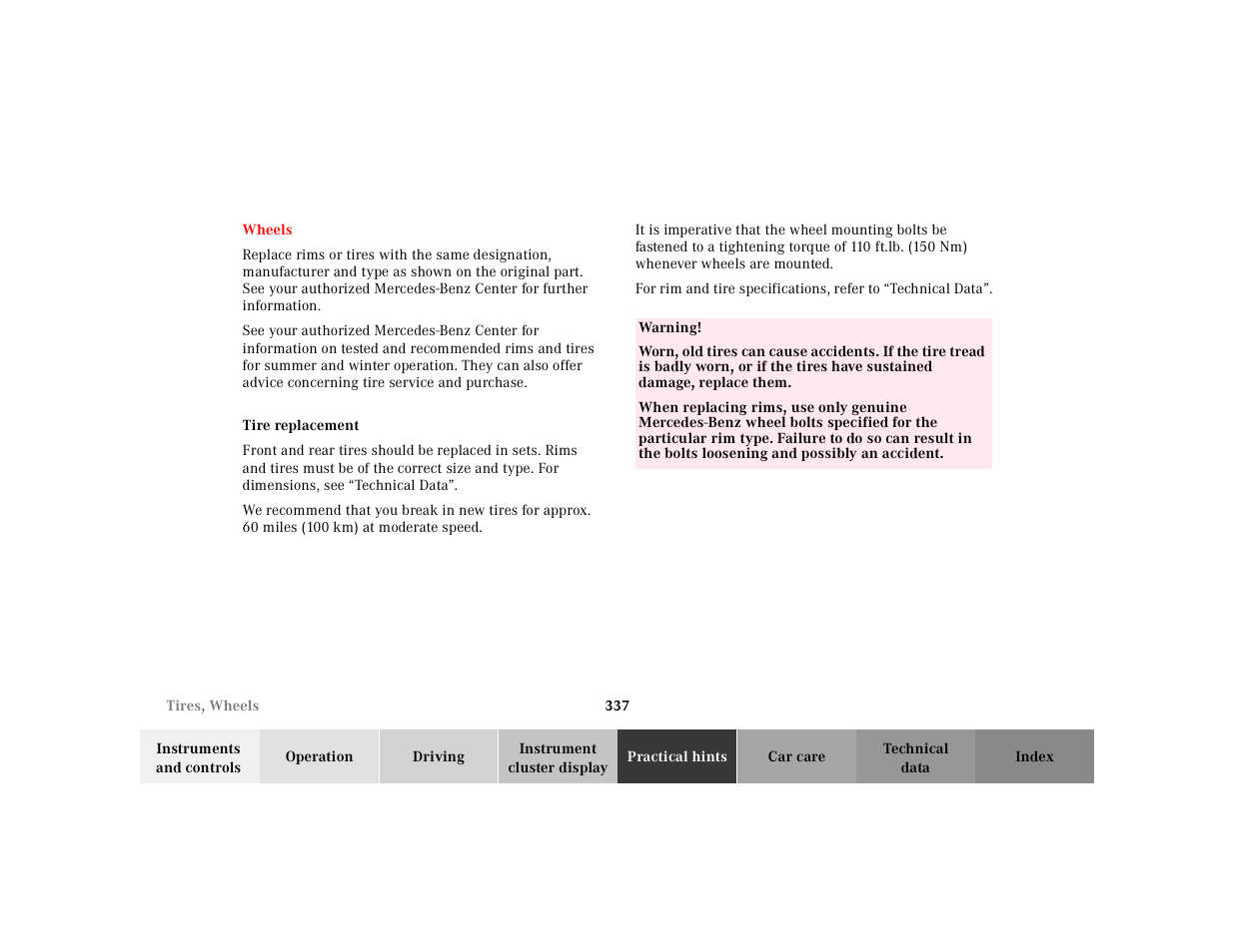 Mercedes-Benz 2000 CL 500 User Manual | Page 343 / 424