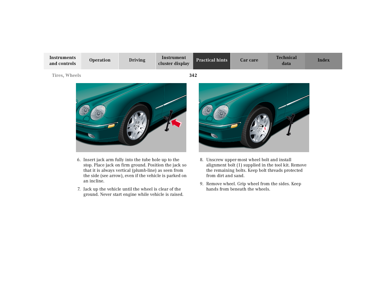 Mercedes-Benz 2000 CL 500 User Manual | Page 348 / 424