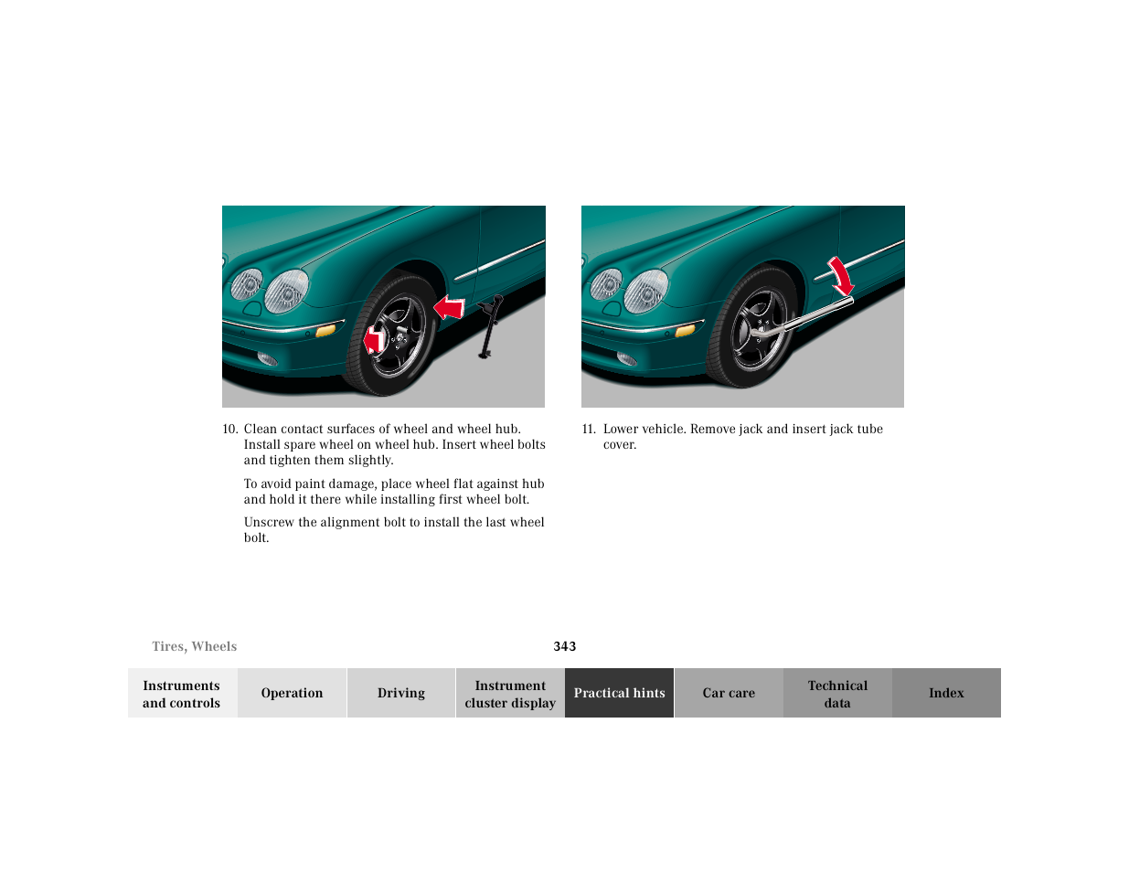 Mercedes-Benz 2000 CL 500 User Manual | Page 349 / 424