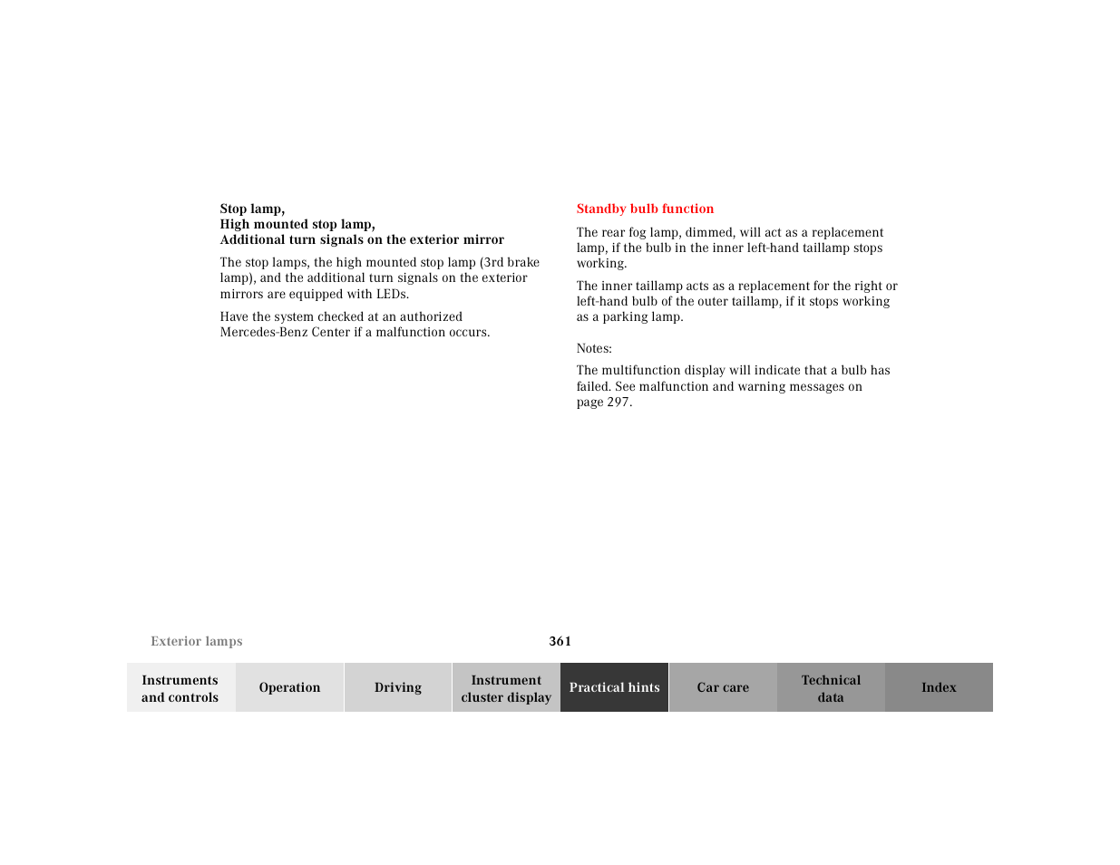 Mercedes-Benz 2000 CL 500 User Manual | Page 367 / 424