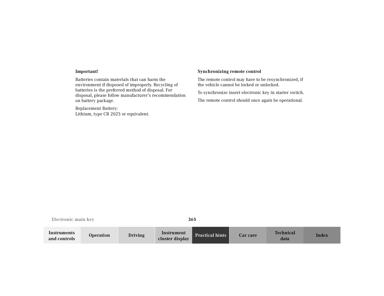 Mercedes-Benz 2000 CL 500 User Manual | Page 371 / 424