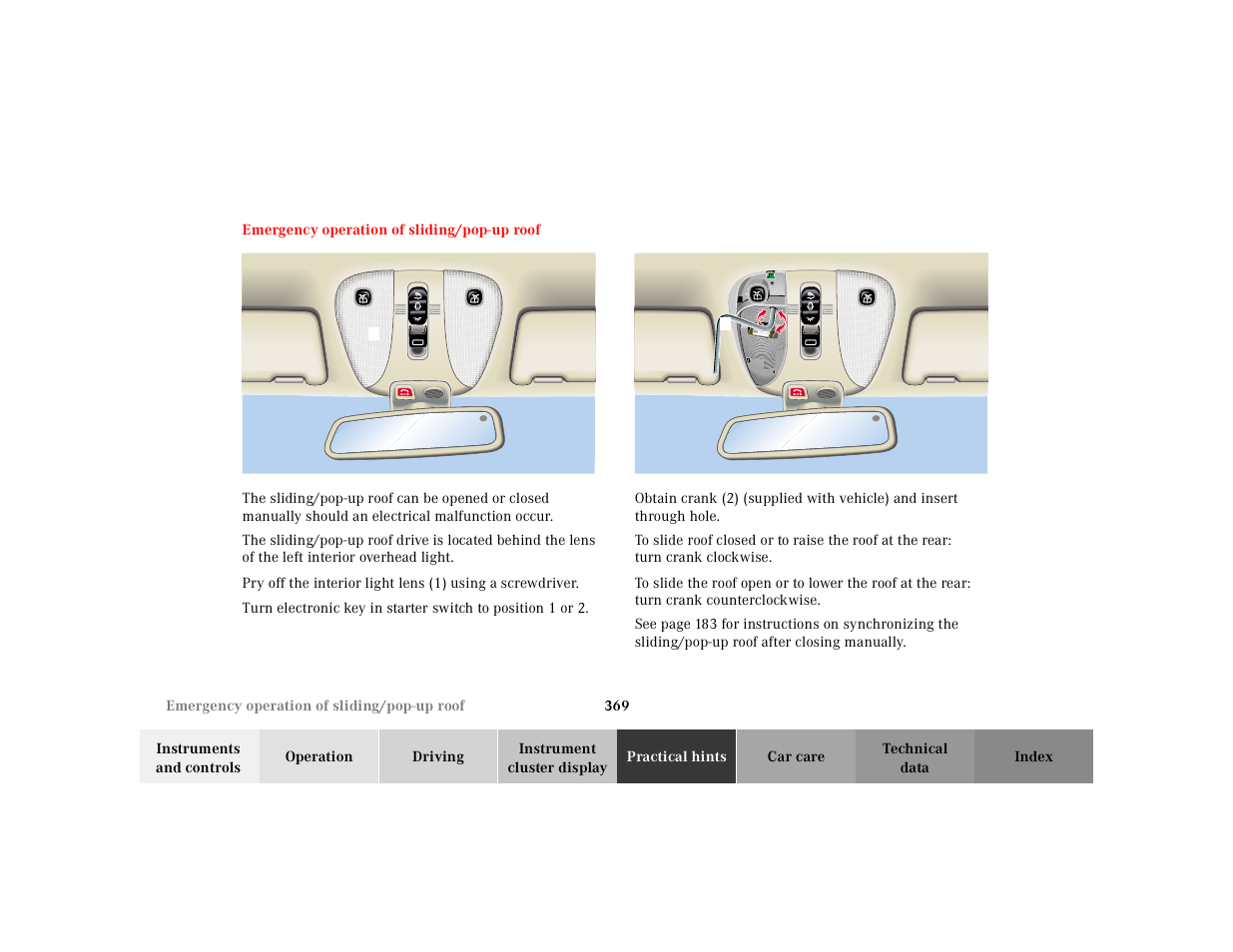 Mercedes-Benz 2000 CL 500 User Manual | Page 375 / 424