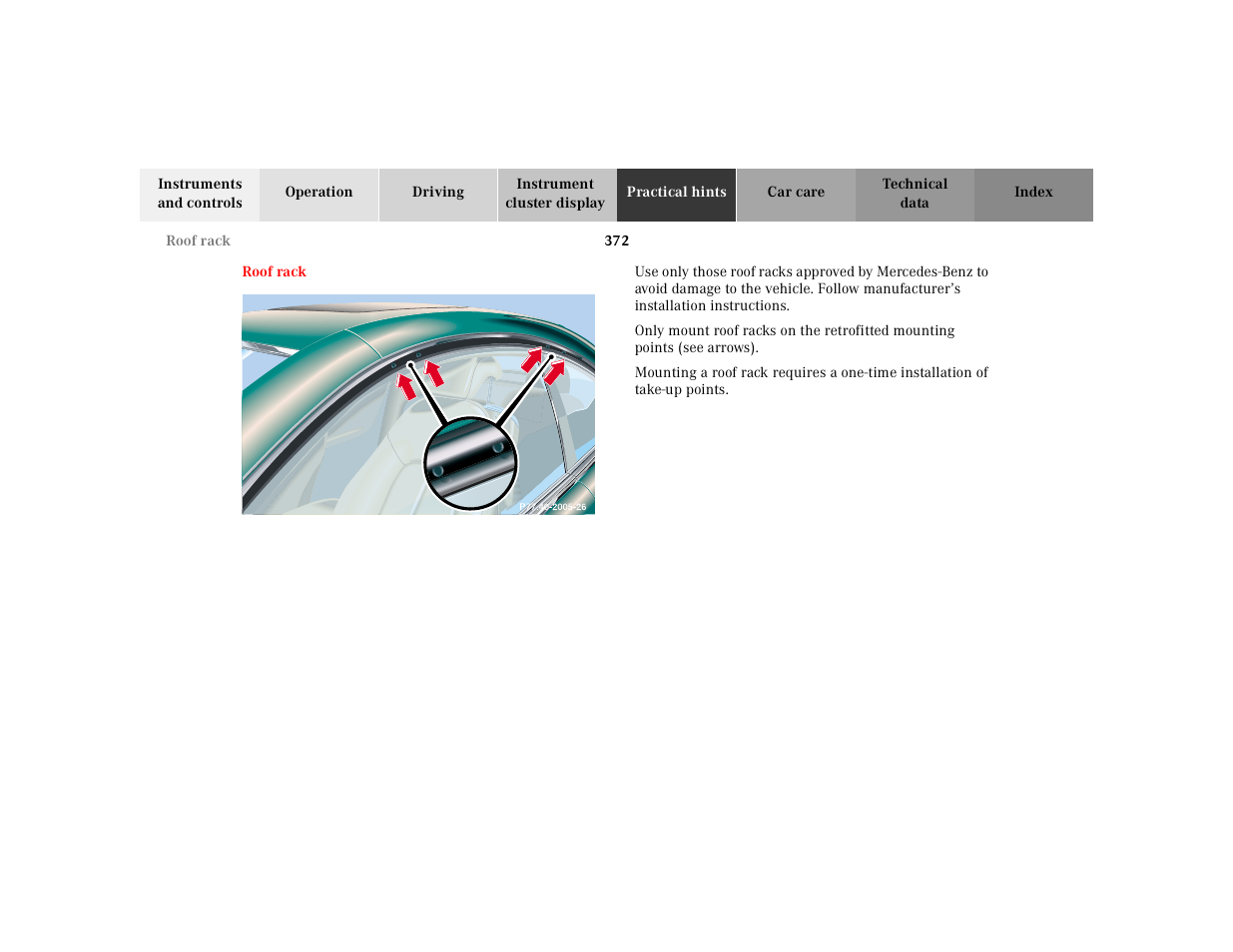 Mercedes-Benz 2000 CL 500 User Manual | Page 378 / 424