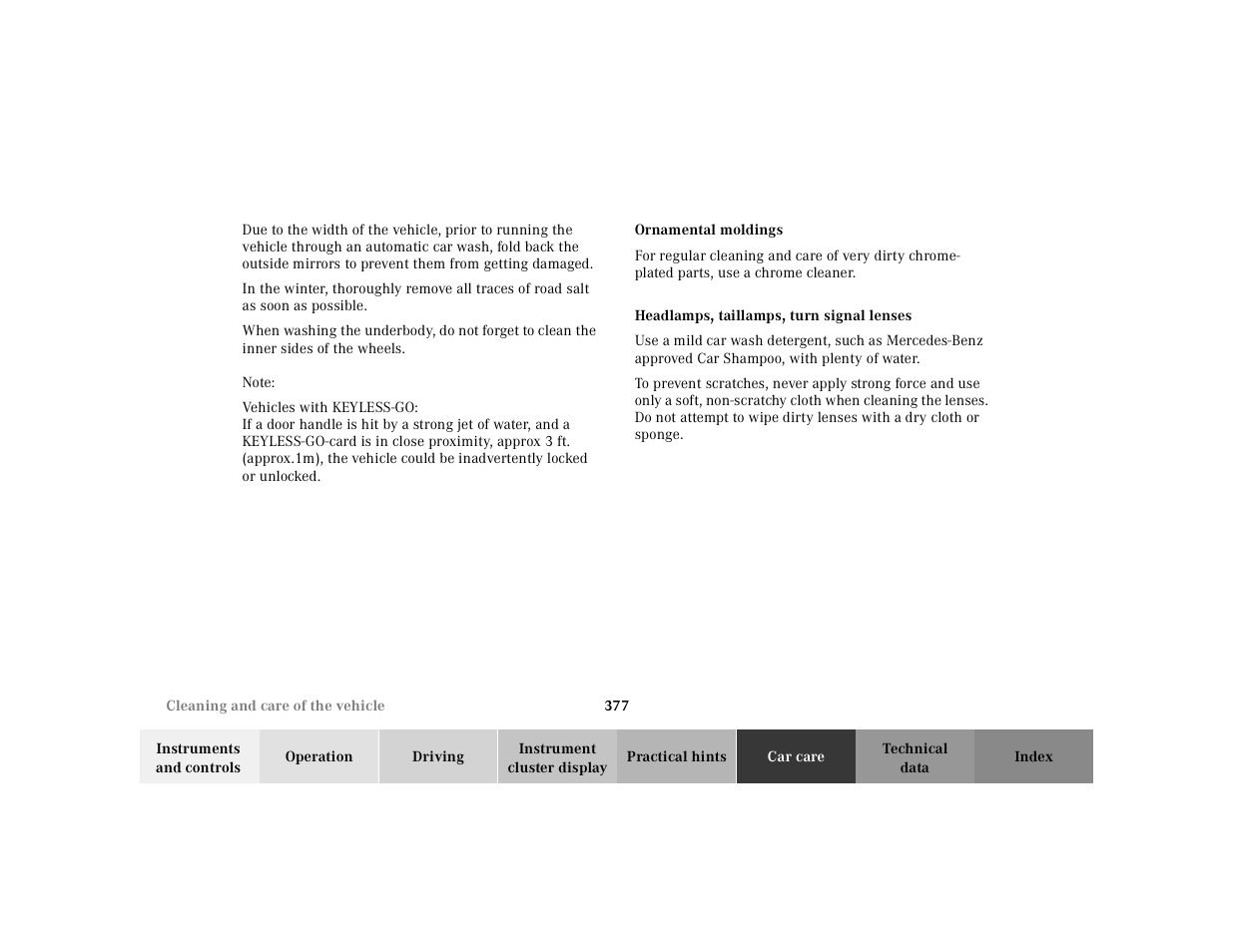 Mercedes-Benz 2000 CL 500 User Manual | Page 383 / 424