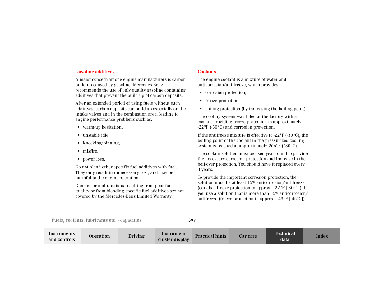 Mercedes-Benz 2000 CL 500 User Manual | Page 403 / 424