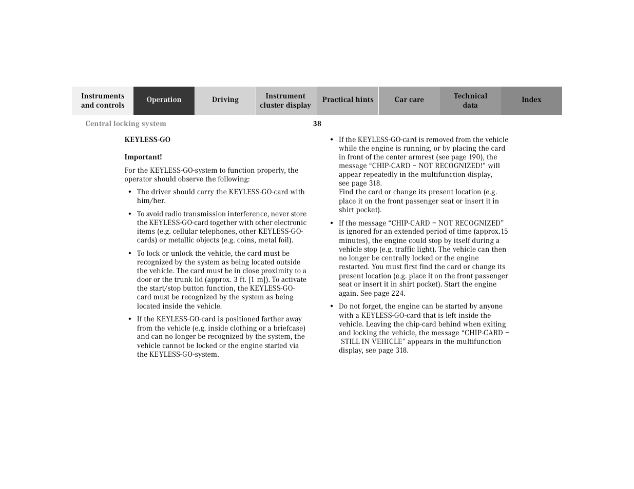 Mercedes-Benz 2000 CL 500 User Manual | Page 41 / 424