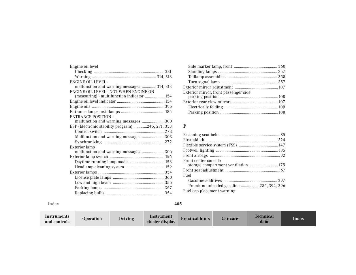 Mercedes-Benz 2000 CL 500 User Manual | Page 411 / 424