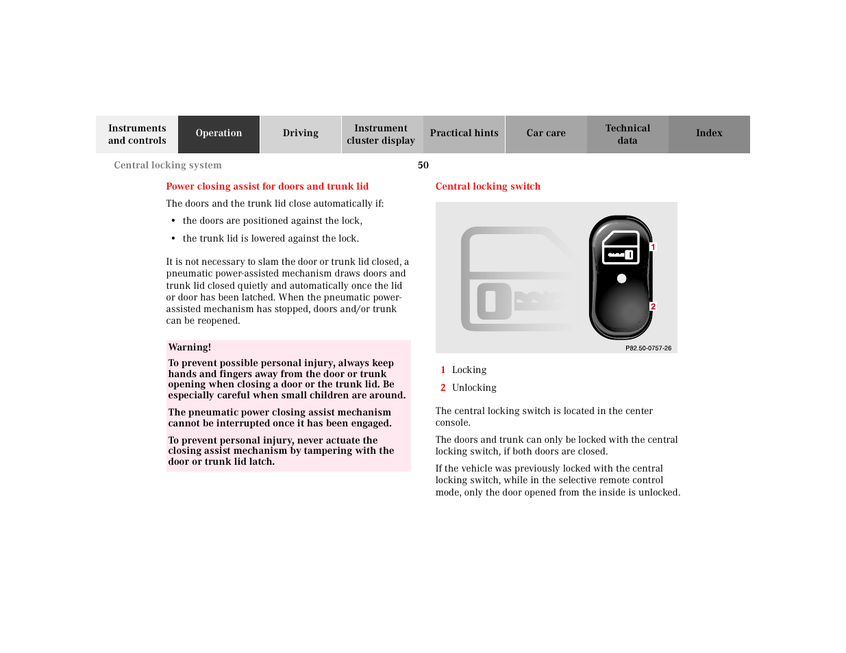 Mercedes-Benz 2000 CL 500 User Manual | Page 53 / 424