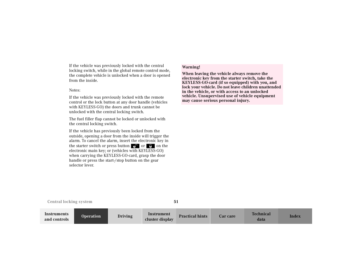 Mercedes-Benz 2000 CL 500 User Manual | Page 54 / 424