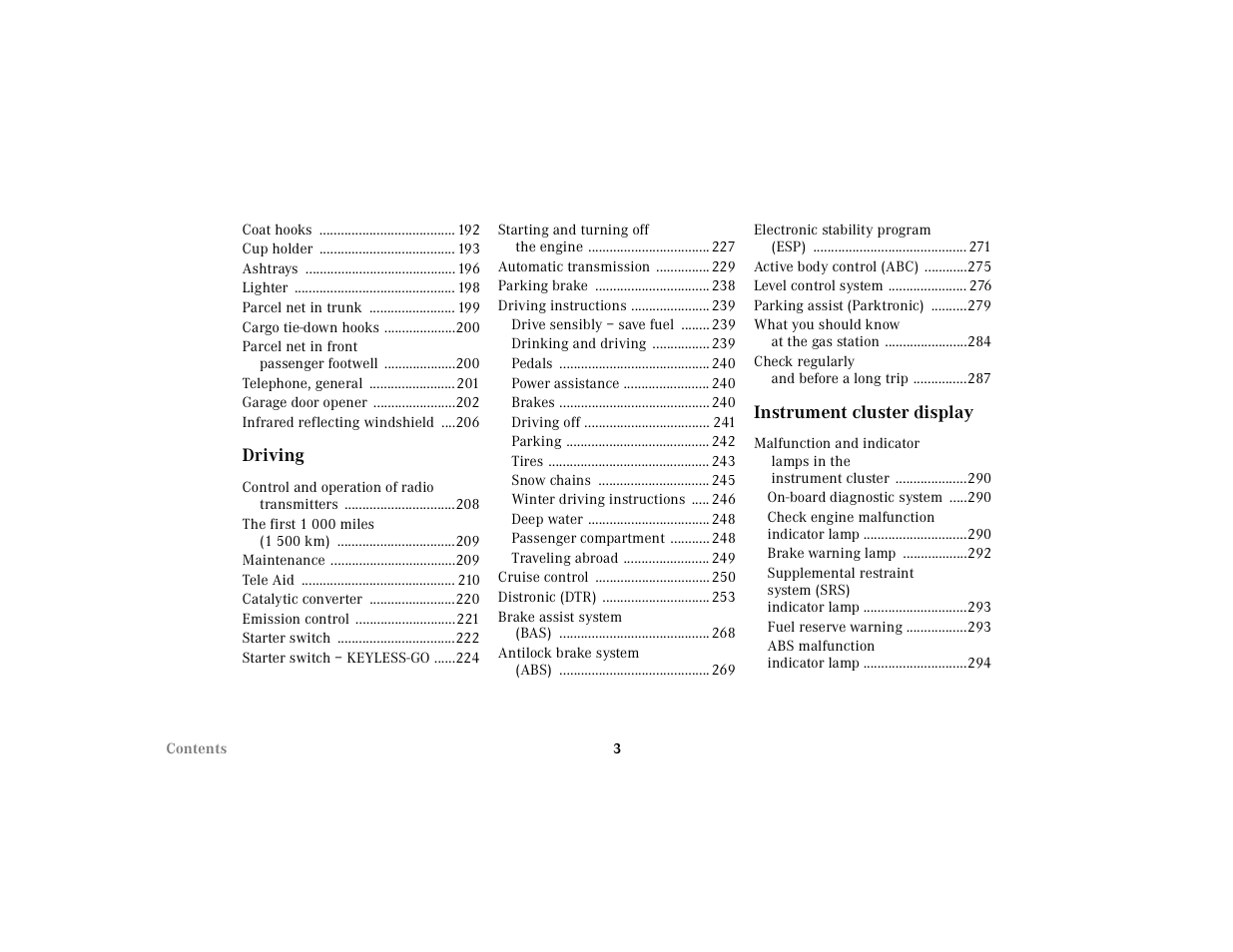 Mercedes-Benz 2000 CL 500 User Manual | Page 6 / 424