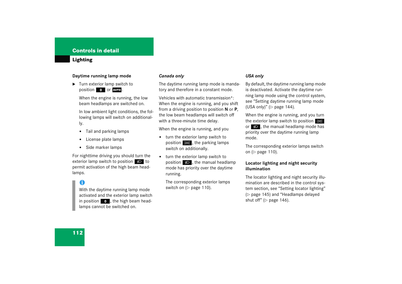 Mercedes-Benz 2005 C 230 Kompressor User Manual | Page 113 / 474