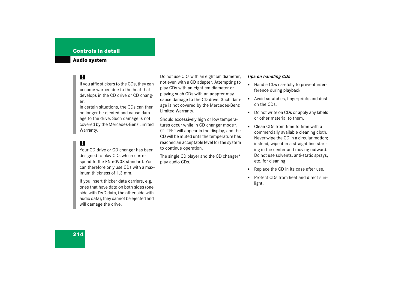 Mercedes-Benz 2005 C 230 Kompressor User Manual | Page 215 / 474